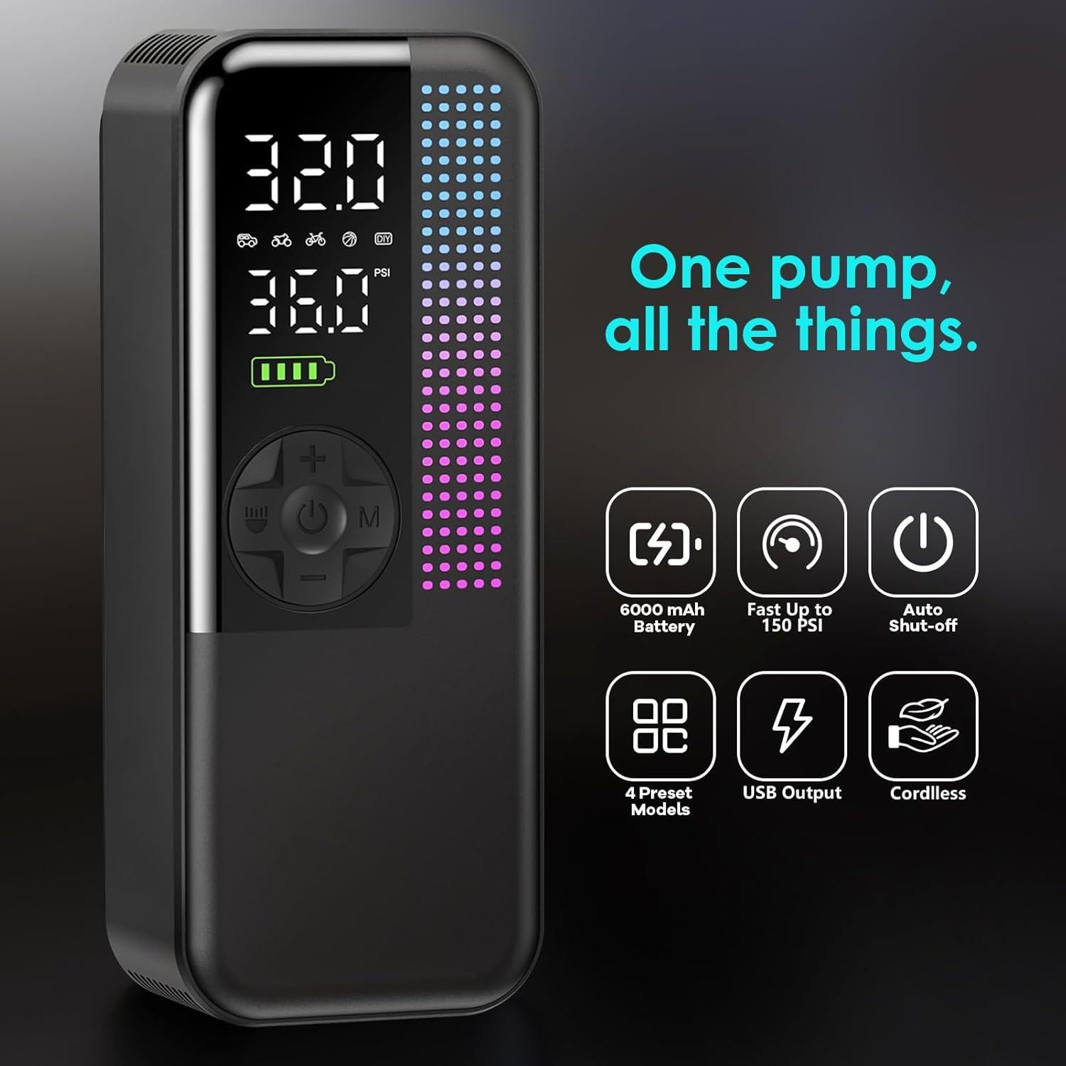 Compresor de Aire Portátil WEOLULI Y33 150 PSI 6000mAh