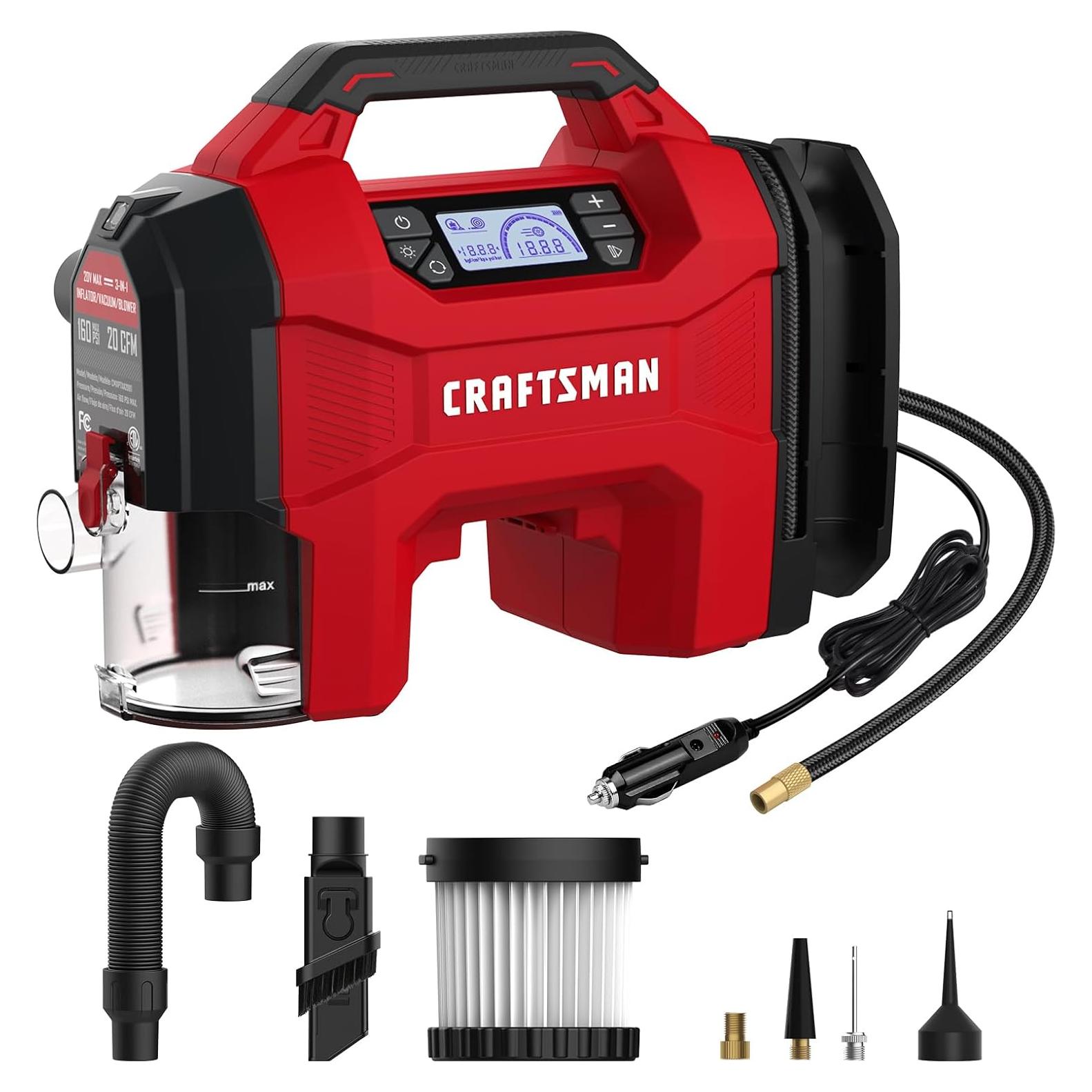 Inflador Aspiradora Soplador CRAFTSMAN 3-en-1 160 PSI 20V
