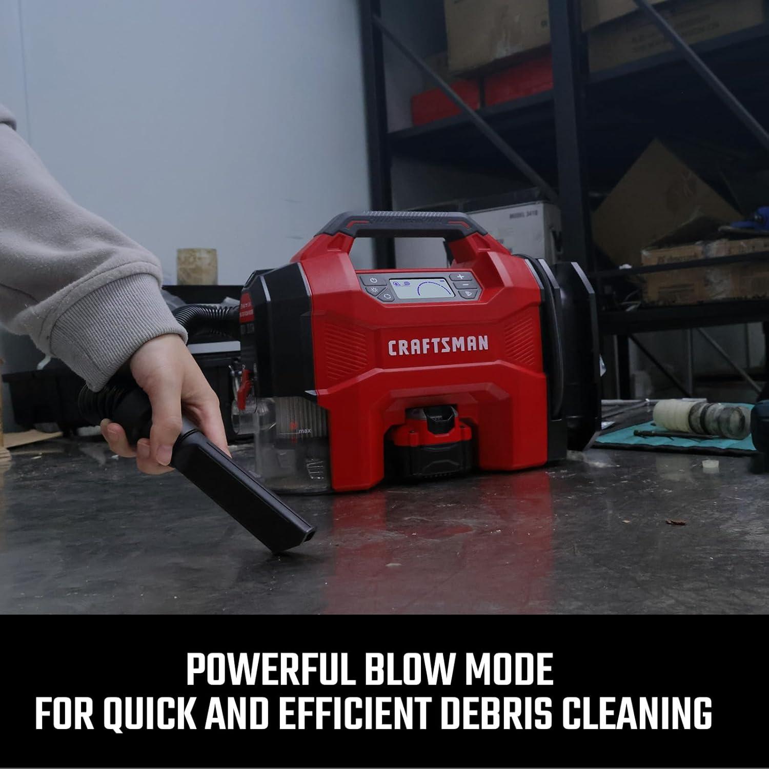 Inflador Aspiradora Soplador CRAFTSMAN 3-en-1 160 PSI 20V