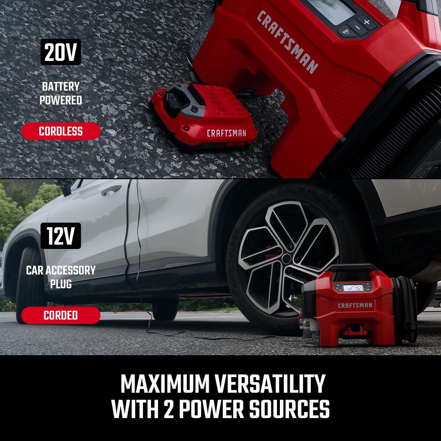 Inflador Aspiradora Soplador CRAFTSMAN 3-en-1 160 PSI 20V