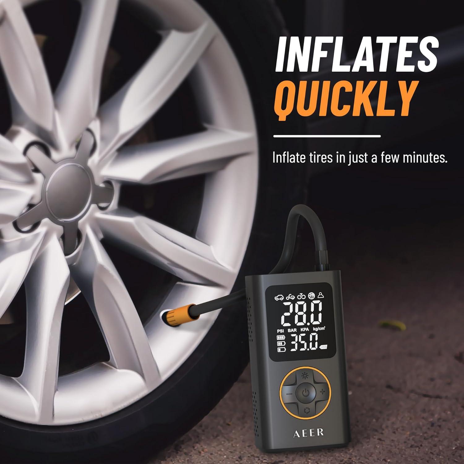 Compresor de Aire Portátil AEER 150 PSI con Medidor Digital