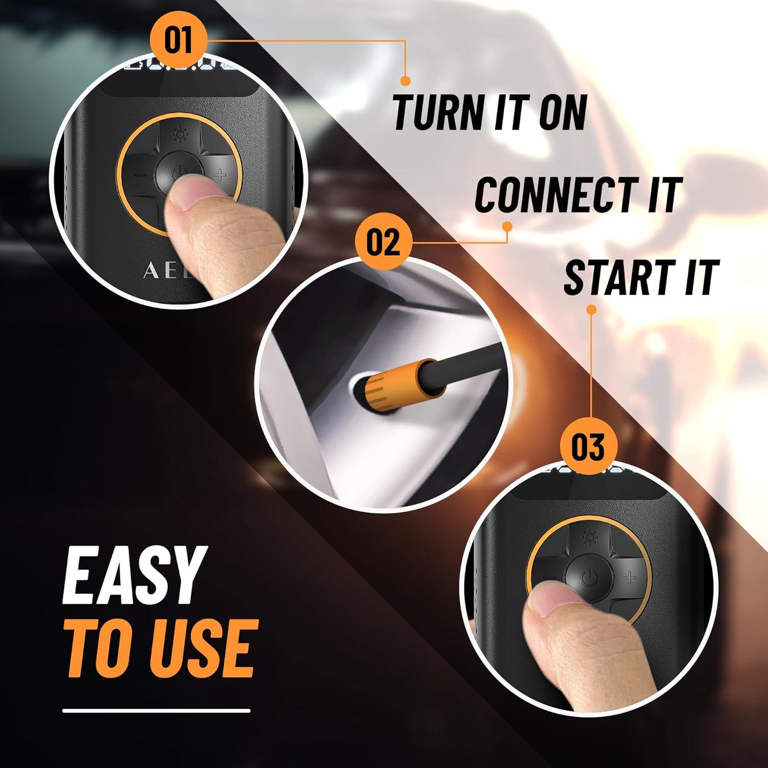 Compresor de Aire Portátil AEER 150 PSI con Medidor Digital