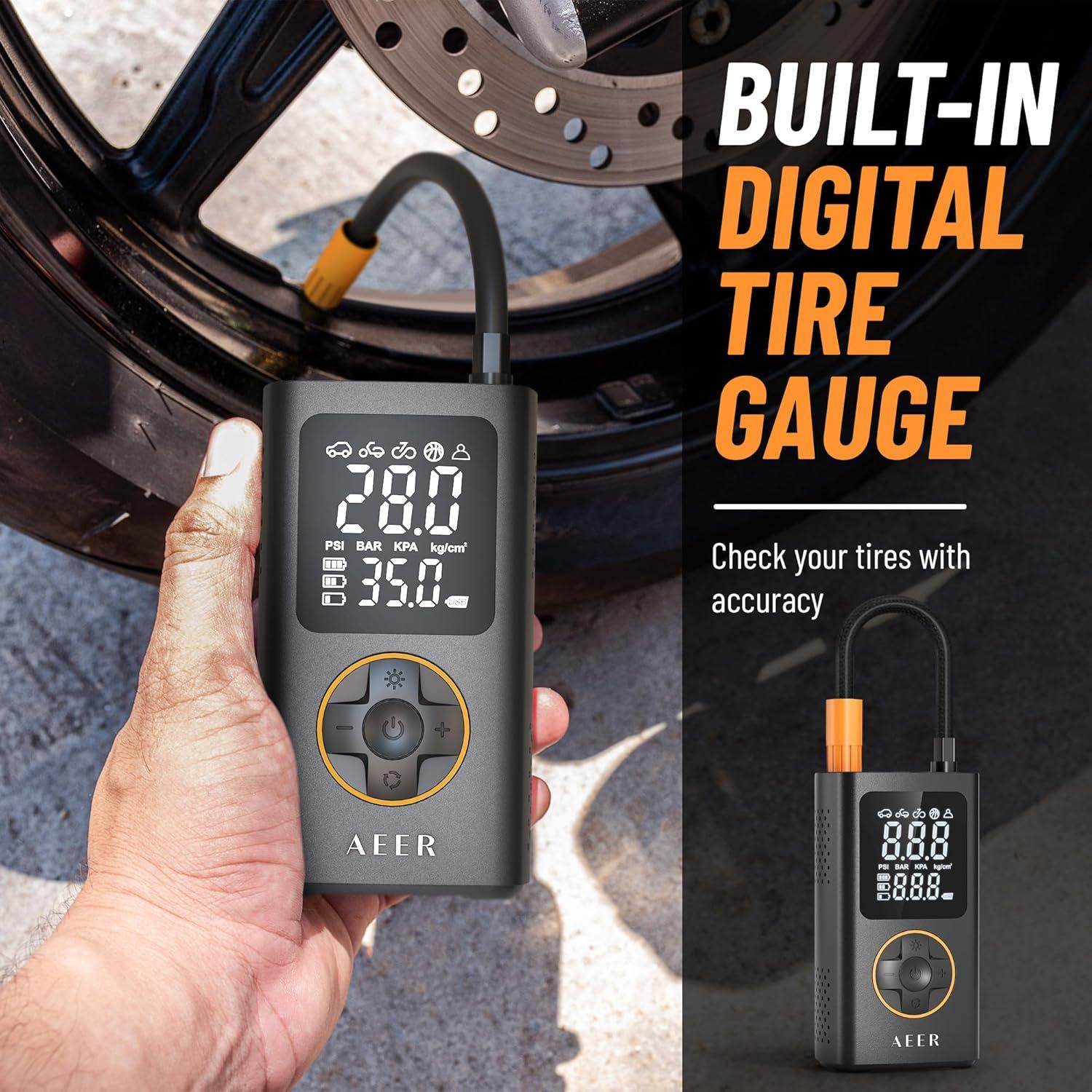 Compresor de Aire Portátil AEER 150 PSI con Medidor Digital