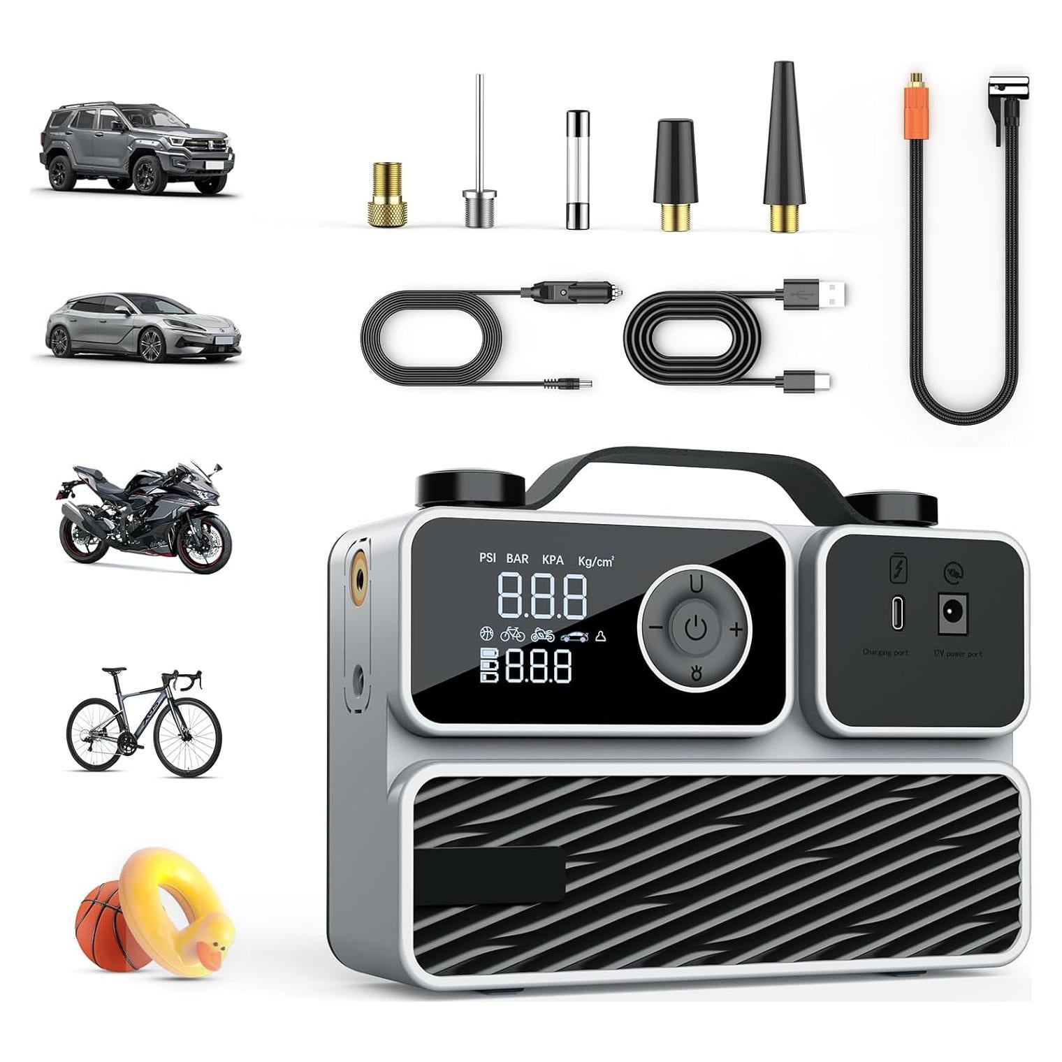 Compresor de Aire Portátil FBK ST178B 150PSI Batería Recargable