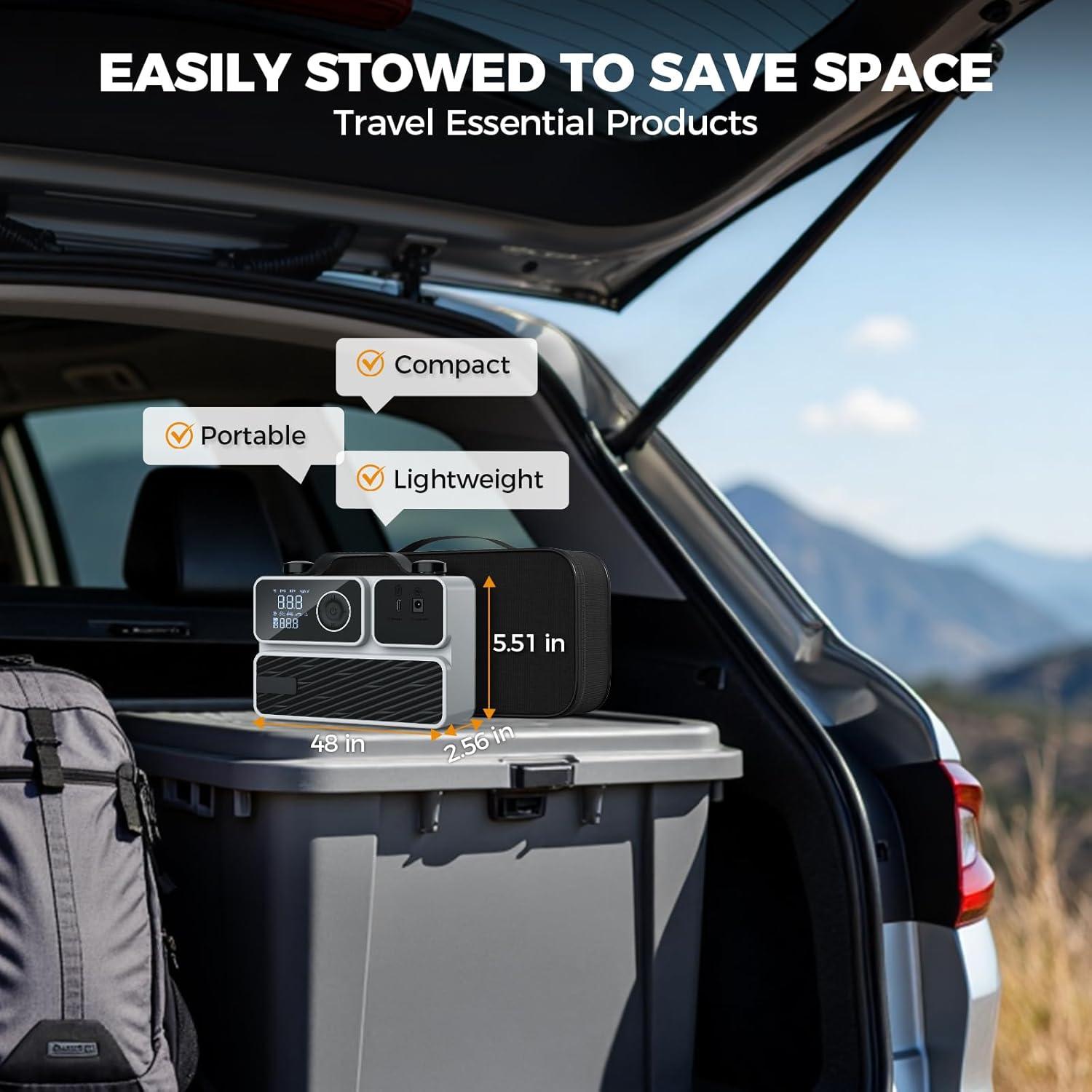 Compresor de Aire Portátil FBK ST178B 150PSI Batería Recargable