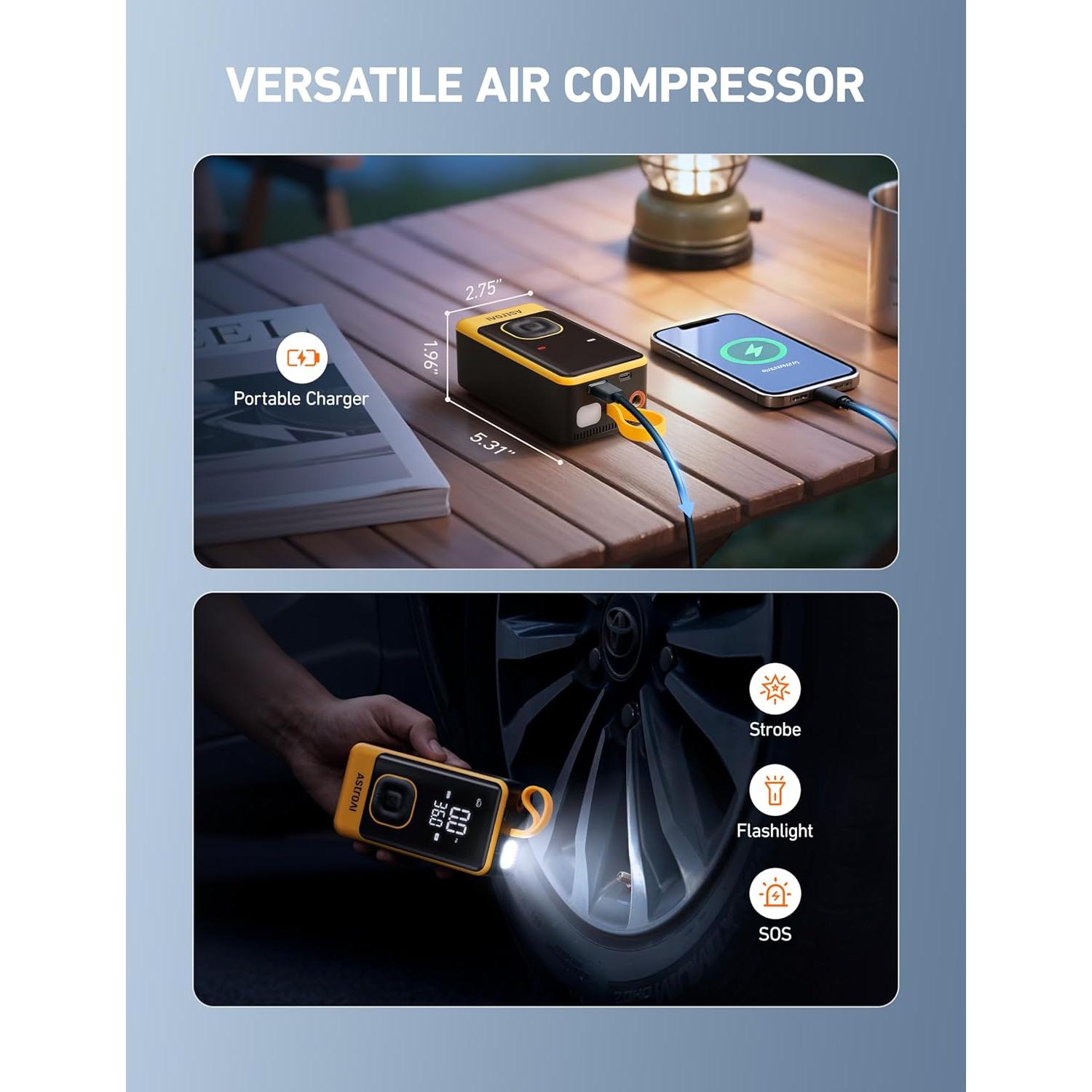 Compresor de Aire Portátil AstroAI L7 150PSI Inalámbrico