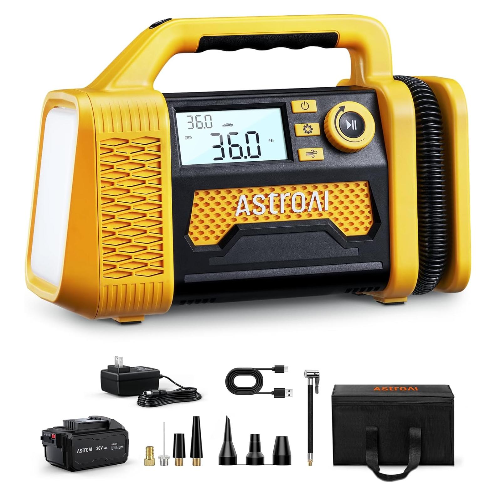 Compresor de Aire Portátil AstroAI AIRUN TC3 150PSI Amarillo