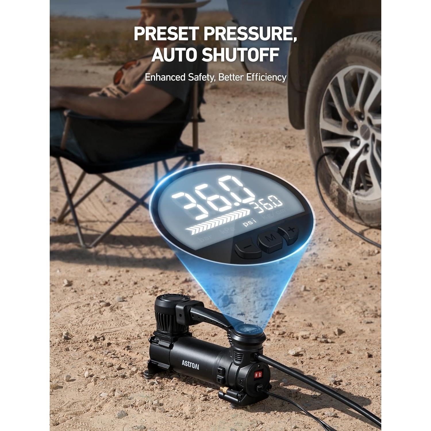 Compresor de Aire AstroAI T4 12V Digital 3.08kg Apagado Automático