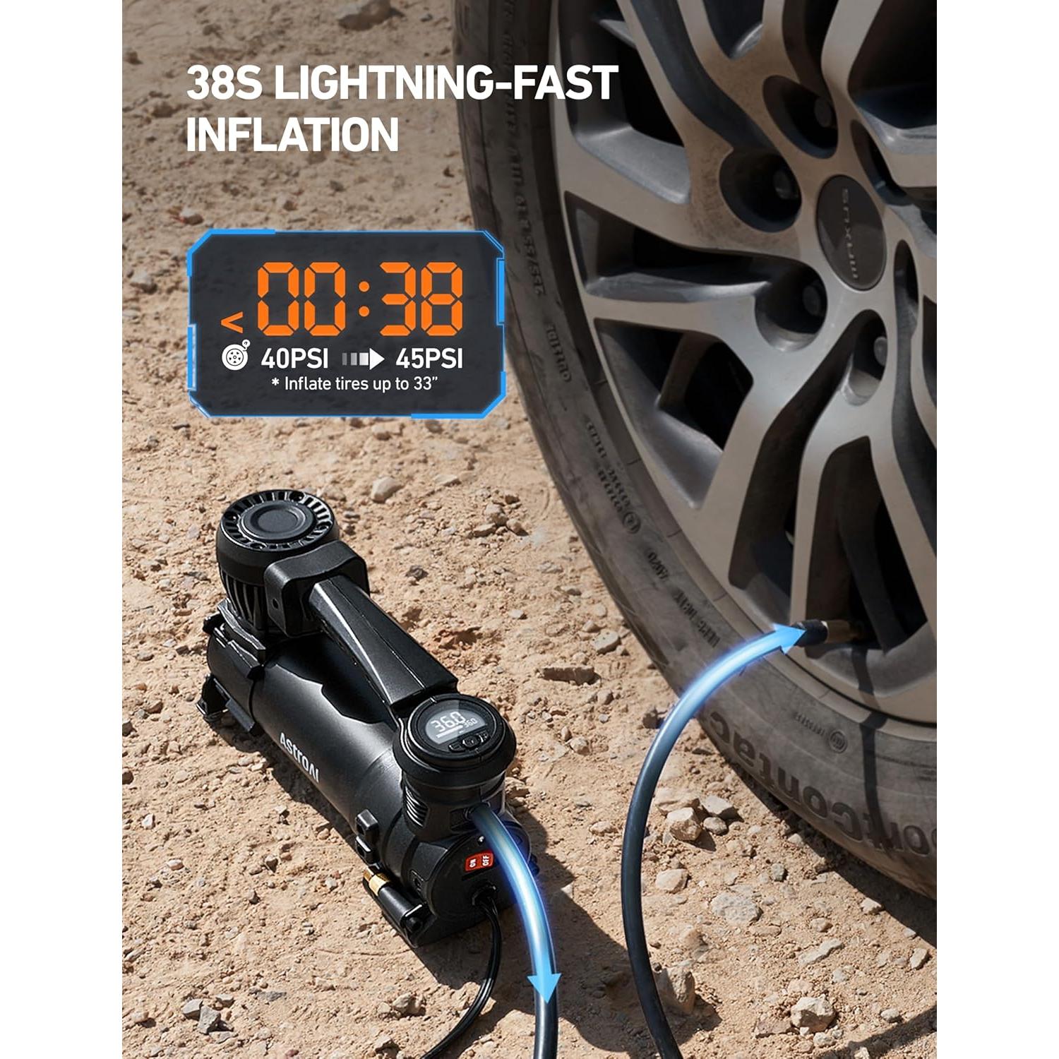 Compresor de Aire AstroAI T4 12V Digital 3.08kg Apagado Automático