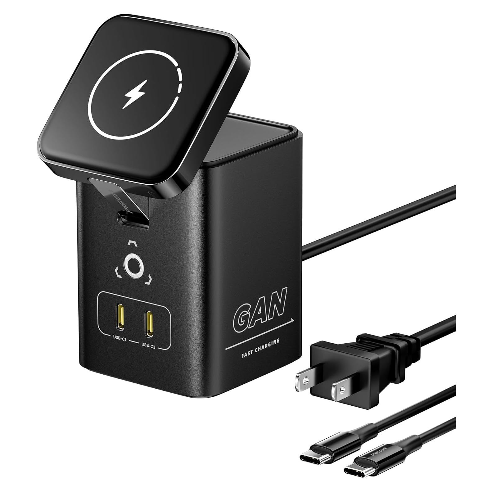 Cargador Inalámbrico PISEN 4-en-1 Mag-Safe 45W para Múltiples Dispositivos