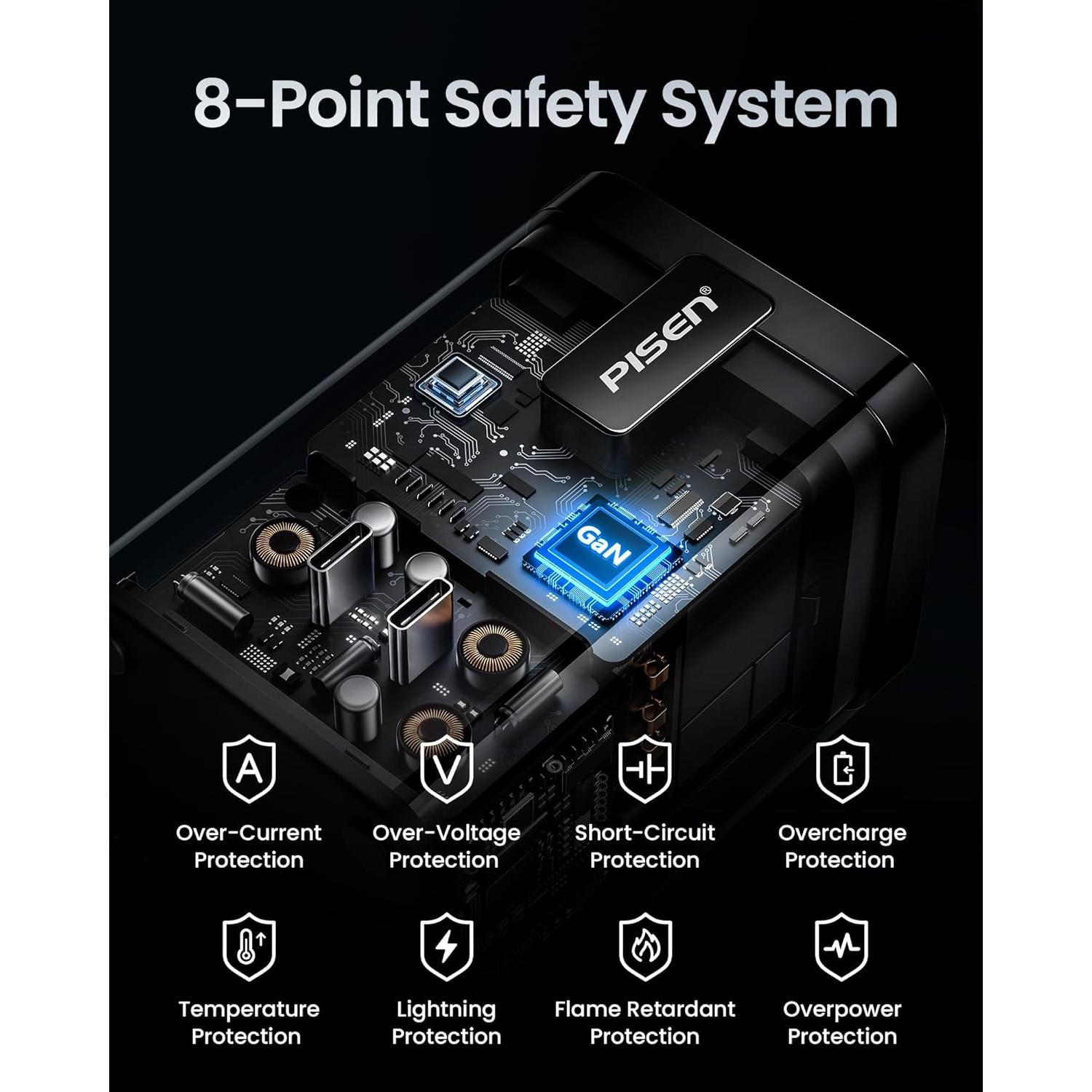 Cargador Inalámbrico PISEN 4-en-1 Mag-Safe 45W para Múltiples Dispositivos