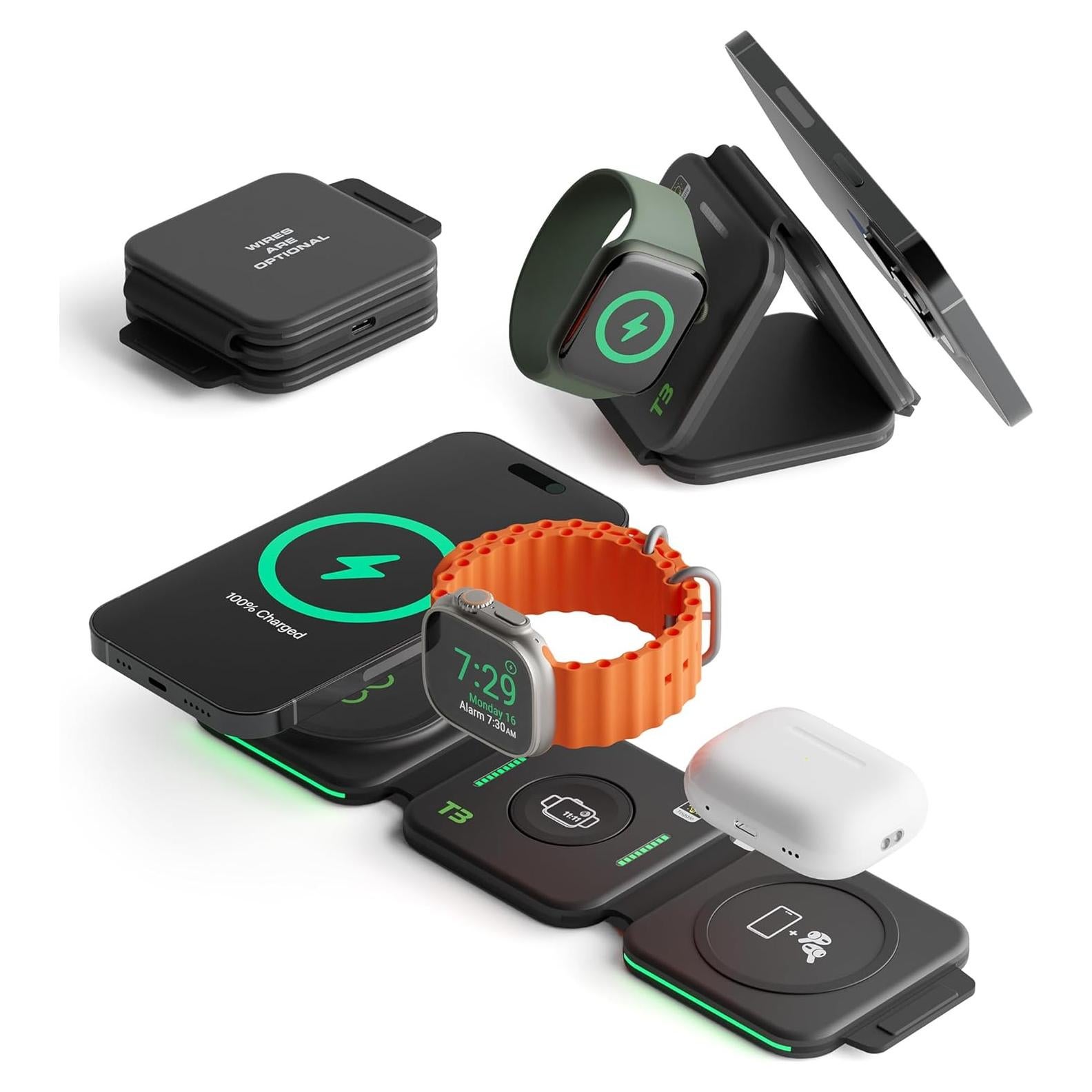 Estación de Carga Inalámbrica 3-en-1 InfinaCore para Apple