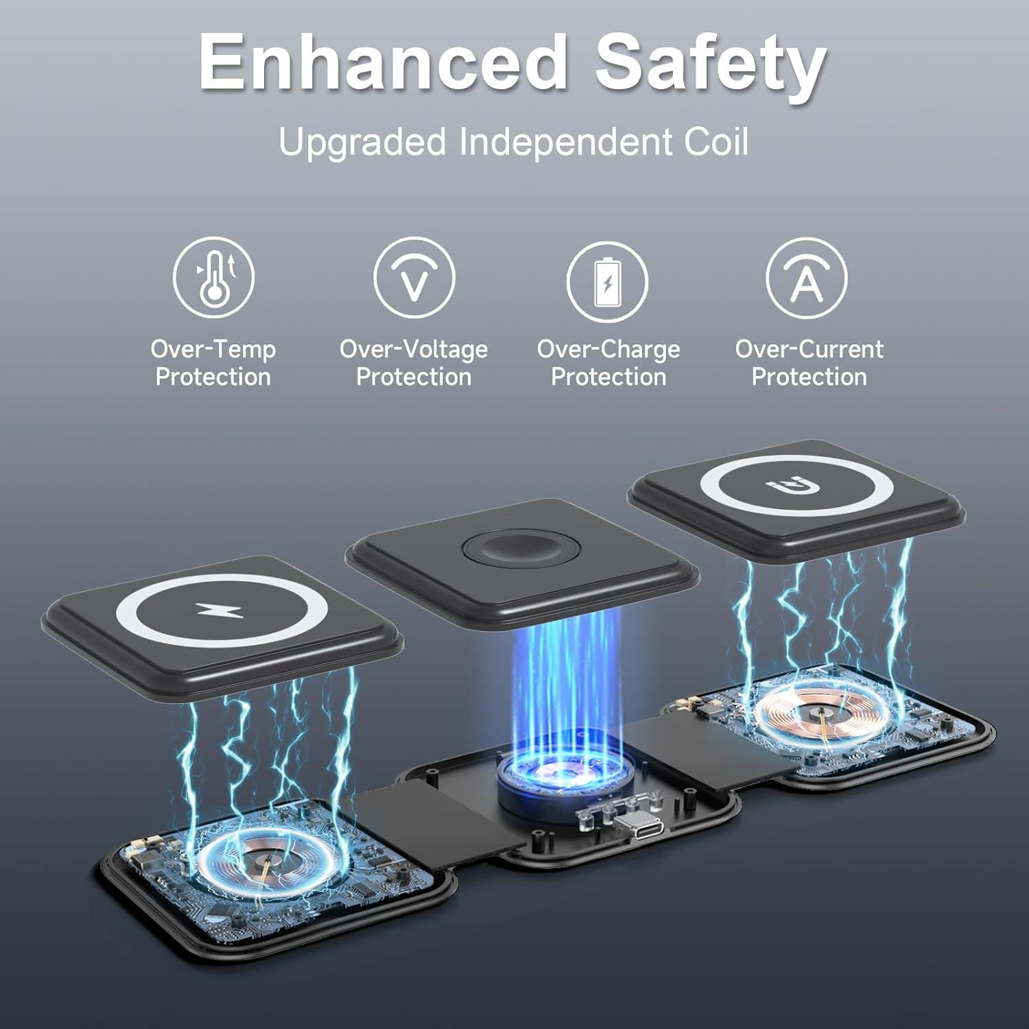 Estación de Carga 3 en 1 OhM-ega para iPhone y Apple Watch