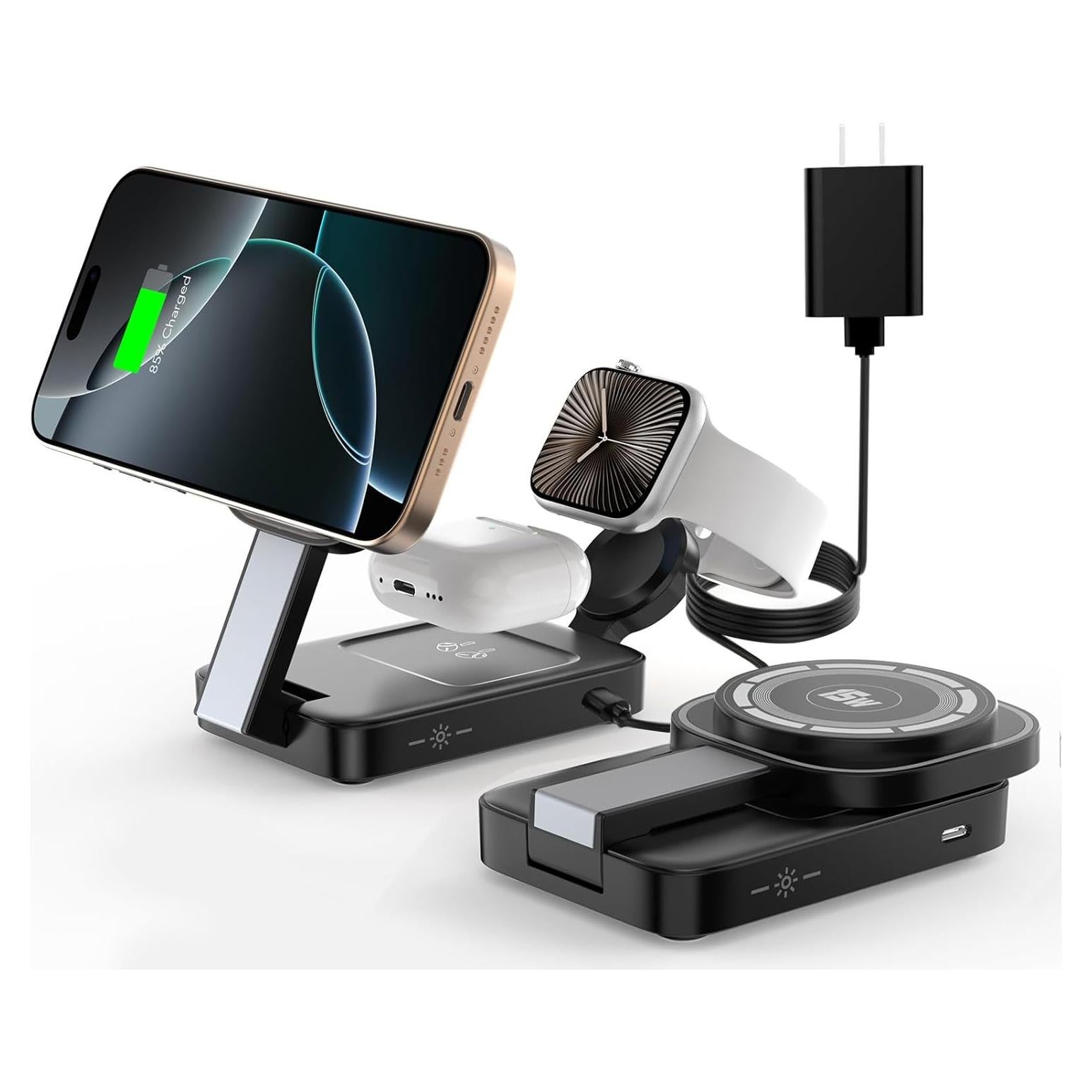 Estación de Carga Inalámbrica 3 en 1 Mag-Safe para Apple