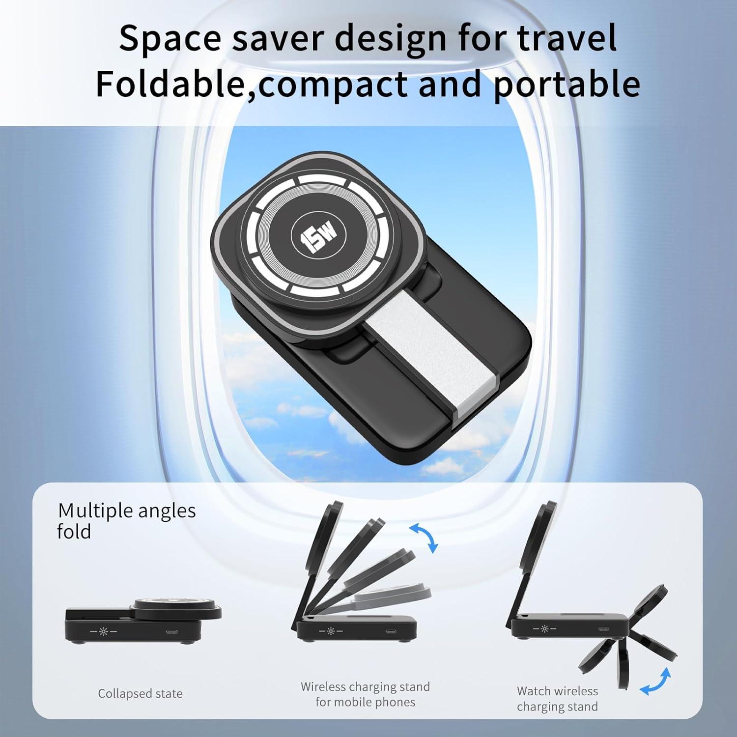 Estación de Carga Inalámbrica 3 en 1 Mag-Safe para Apple