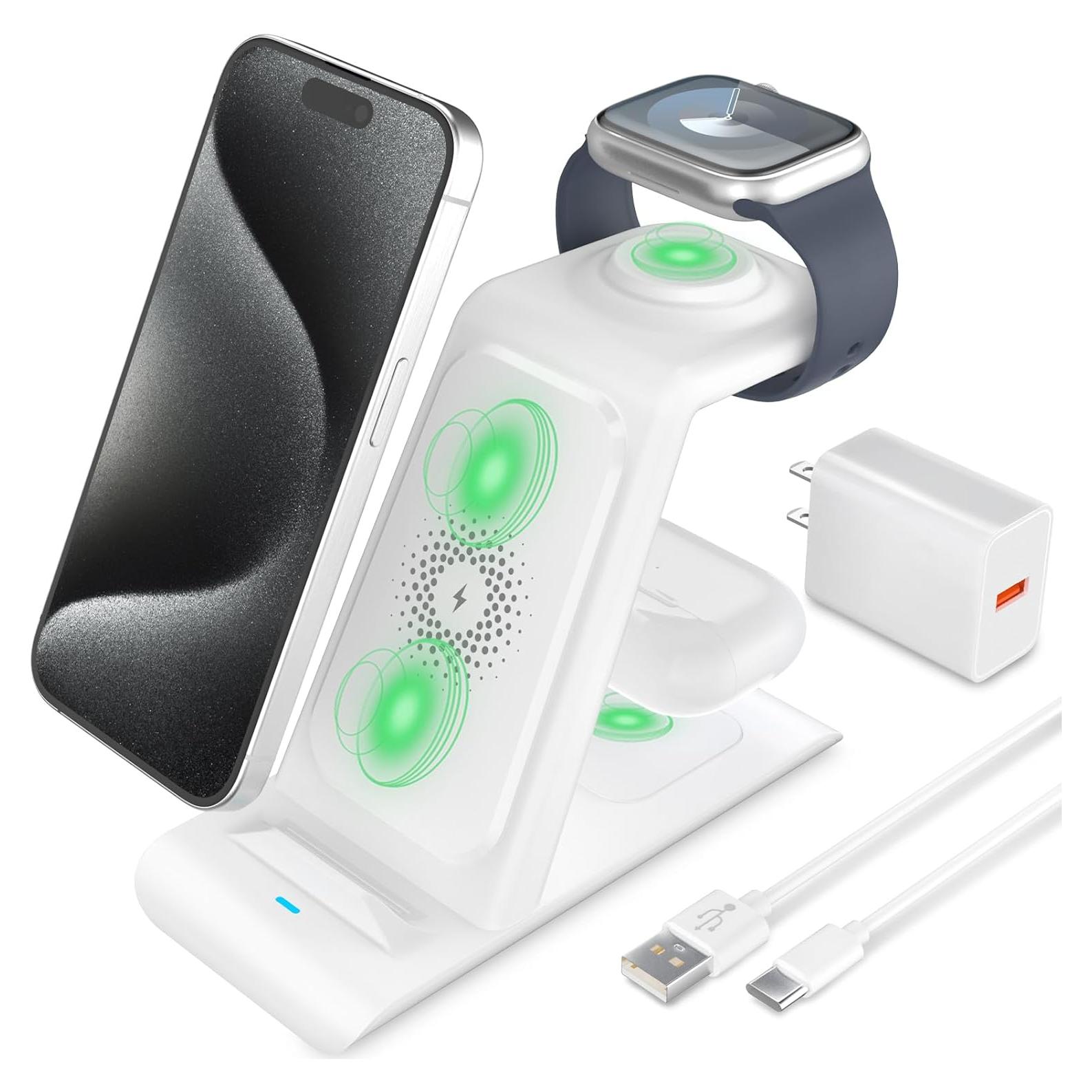 Estación de Carga Inalámbrica 3 en 1 HATALKIN para Apple