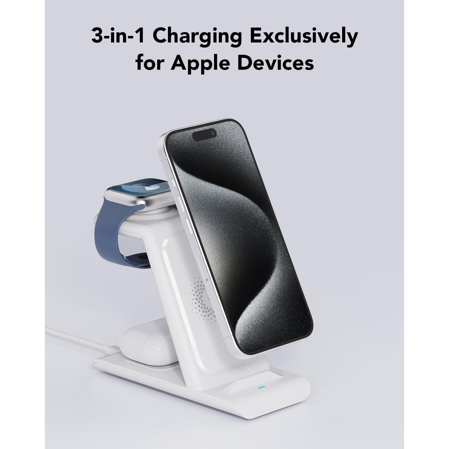 Estación de Carga Inalámbrica 3 en 1 HATALKIN para Apple