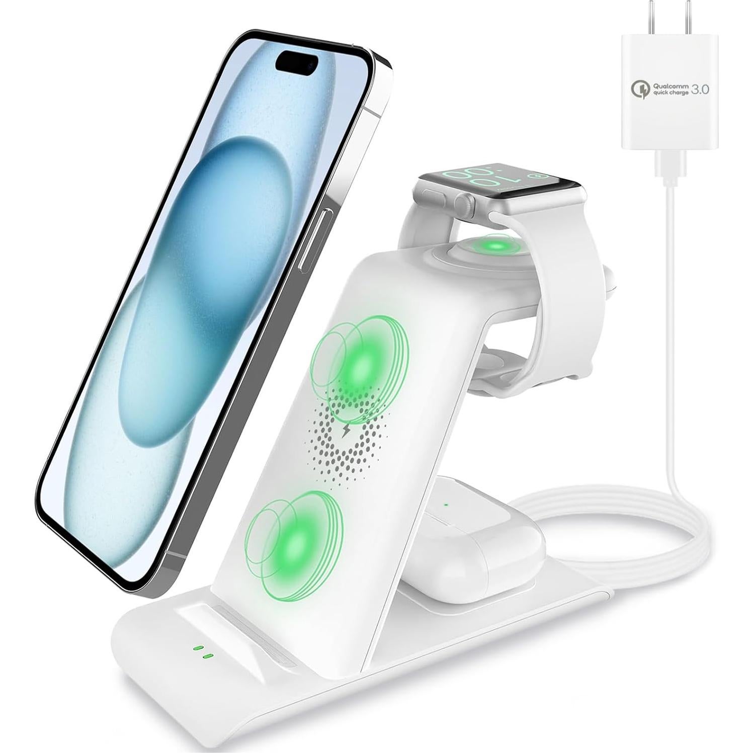 Estación de Carga Inalámbrica 3 en 1 HATALKIN para Apple