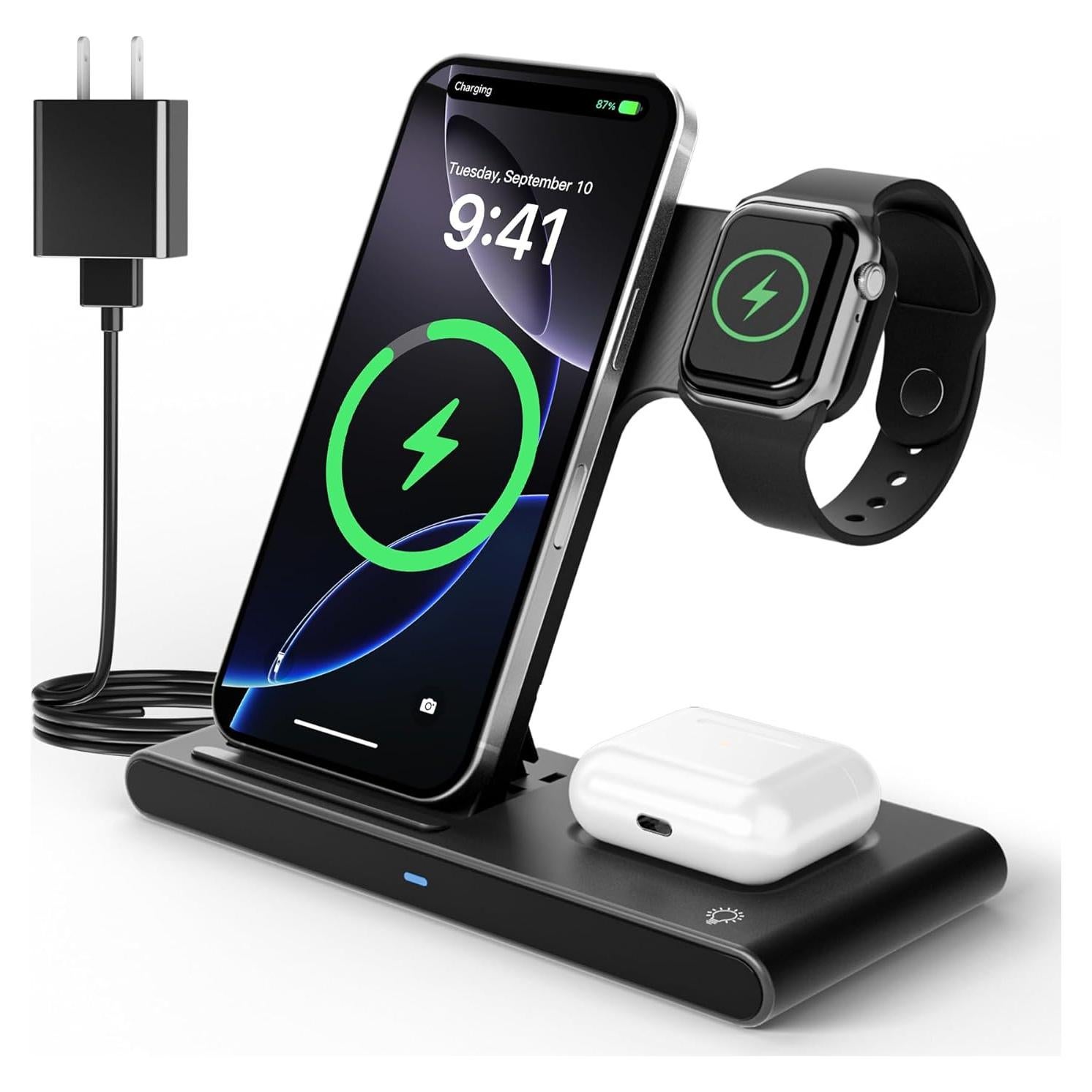 Cargador Inalámbrico 3 en 1 SMILE STATION para iPhone y Apple