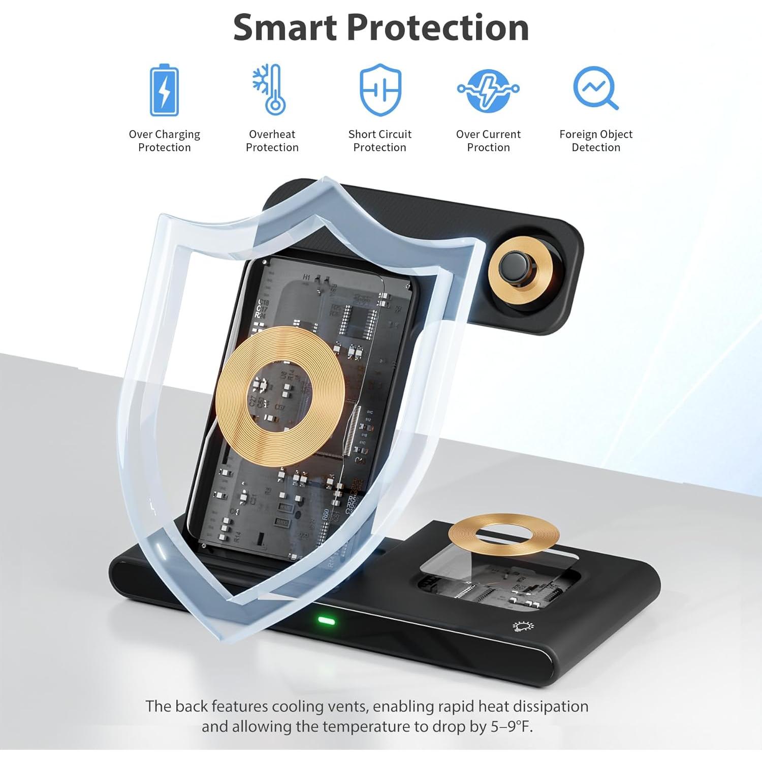 Cargador Inalámbrico 3 en 1 SMILE STATION para iPhone y Apple