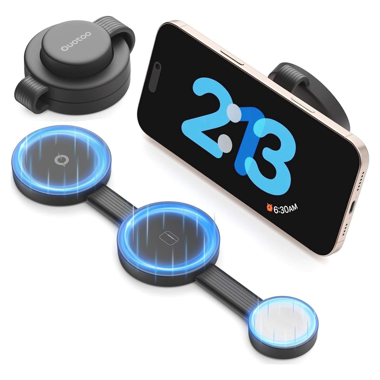 Estación de Carga Inalámbrica 3 en 1 Mag-Safe OUOTOO Negro