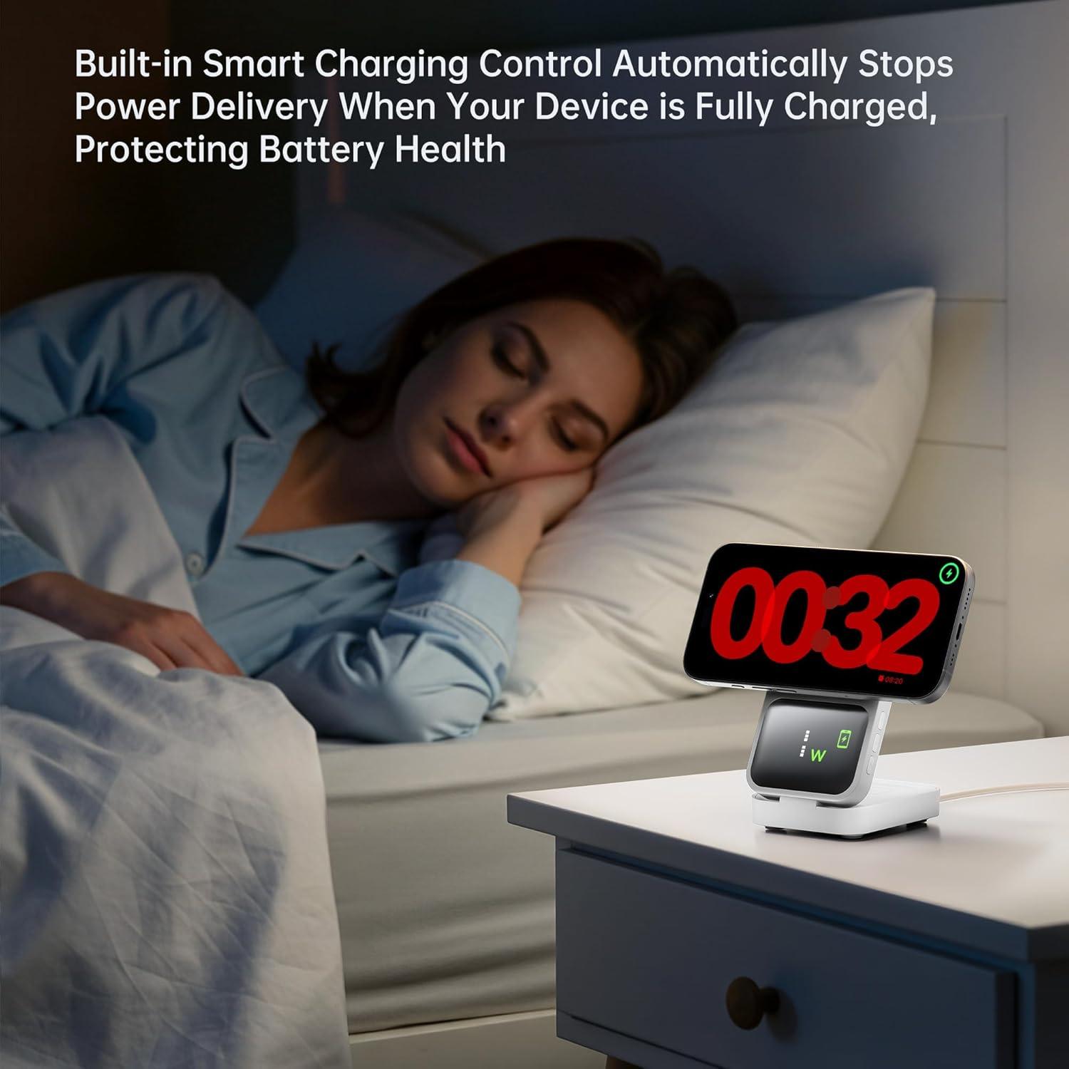 Estación de Carga Inalámbrica 3 en 1 GUSGU con Pantalla