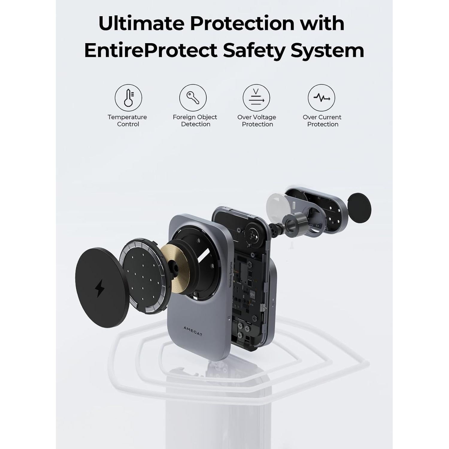 Cargador Inalámbrico 3 en 1 AMEGAT MagFusion Z 15W Qi2