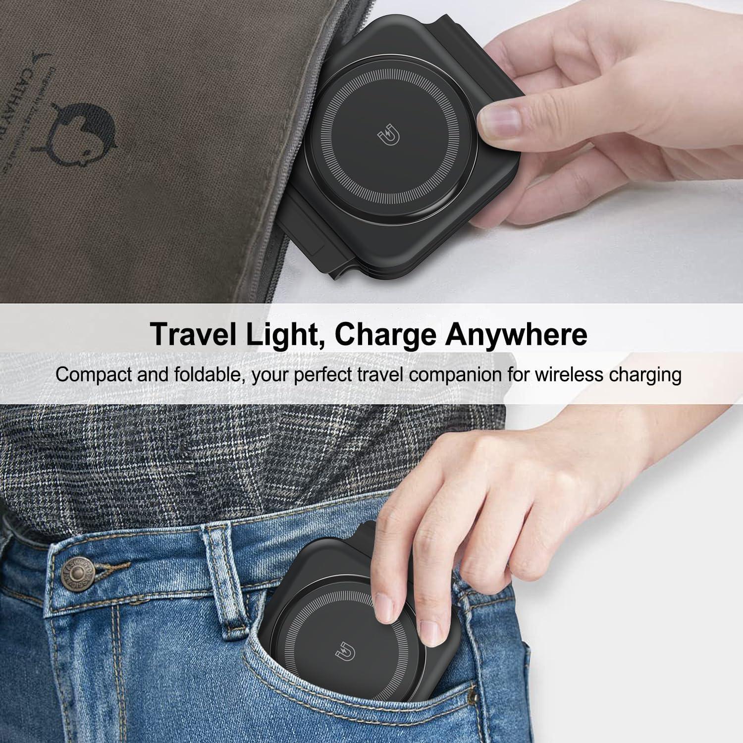 Cargador Inalámbrico 3 en 1 Asooaek para iPhone y Apple Watch