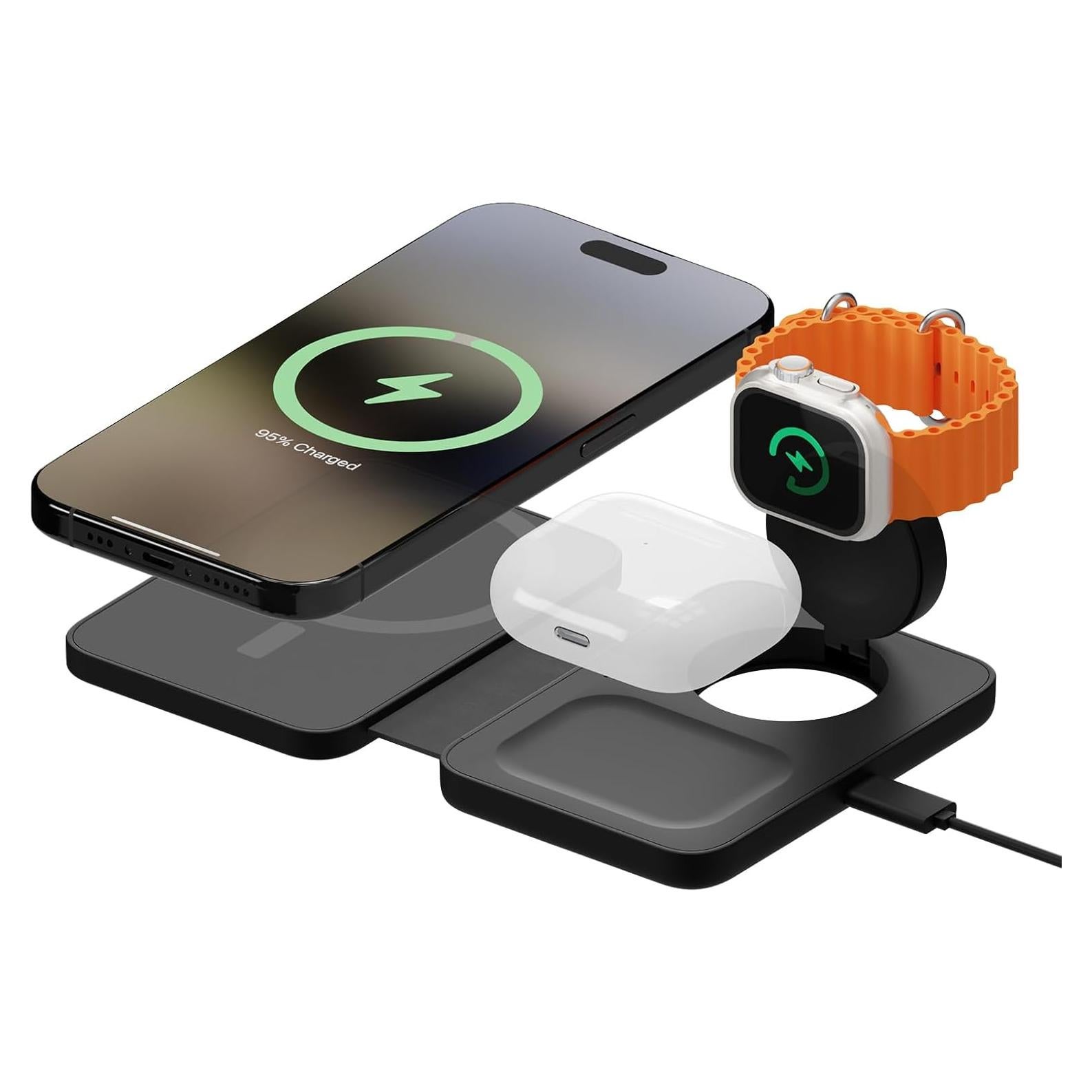 Cargador Inalámbrico 3 en 1 Mous - Compatible con MagSafe