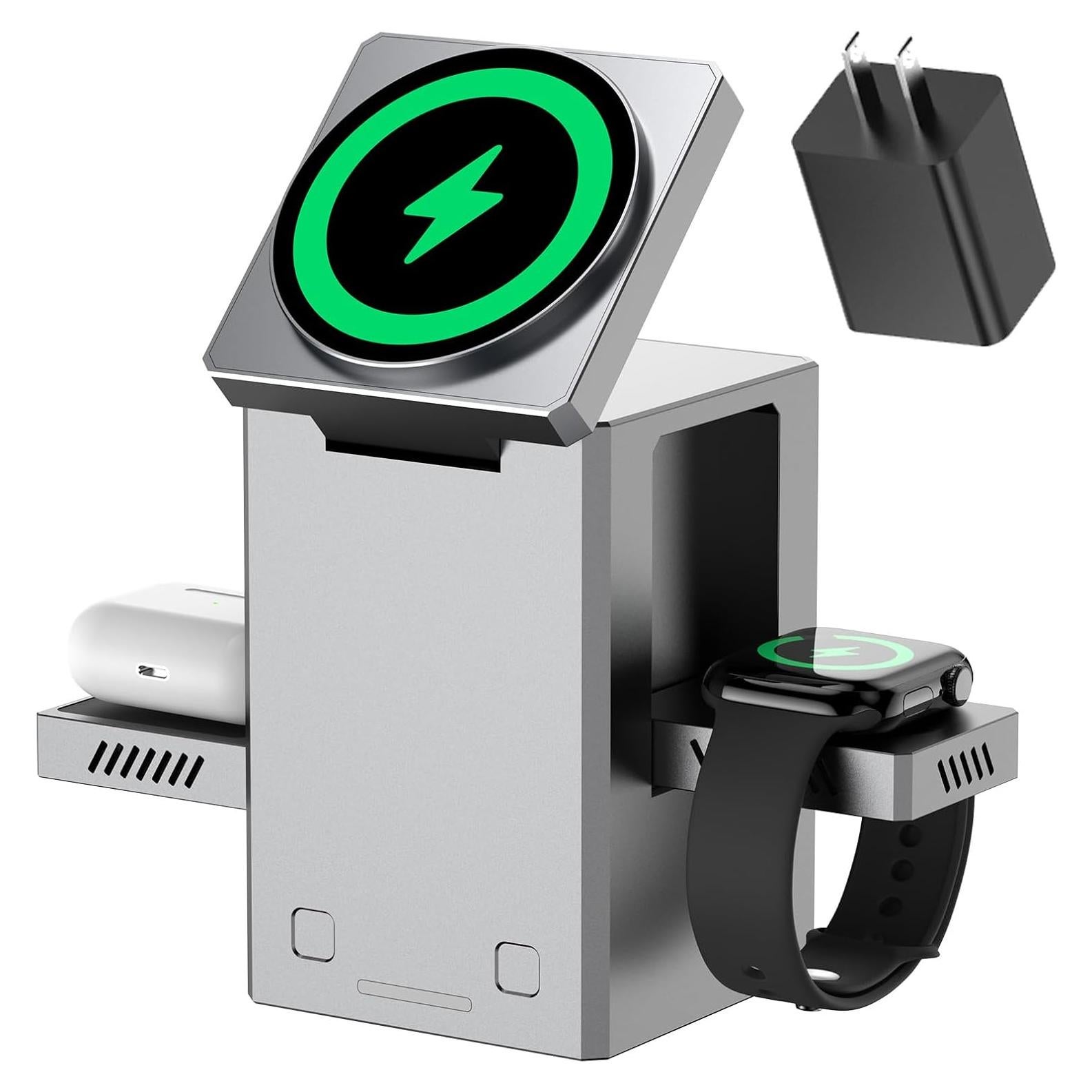 Estación de Carga Inalámbrica 3 en 1 RR SPORTS 25W Gris