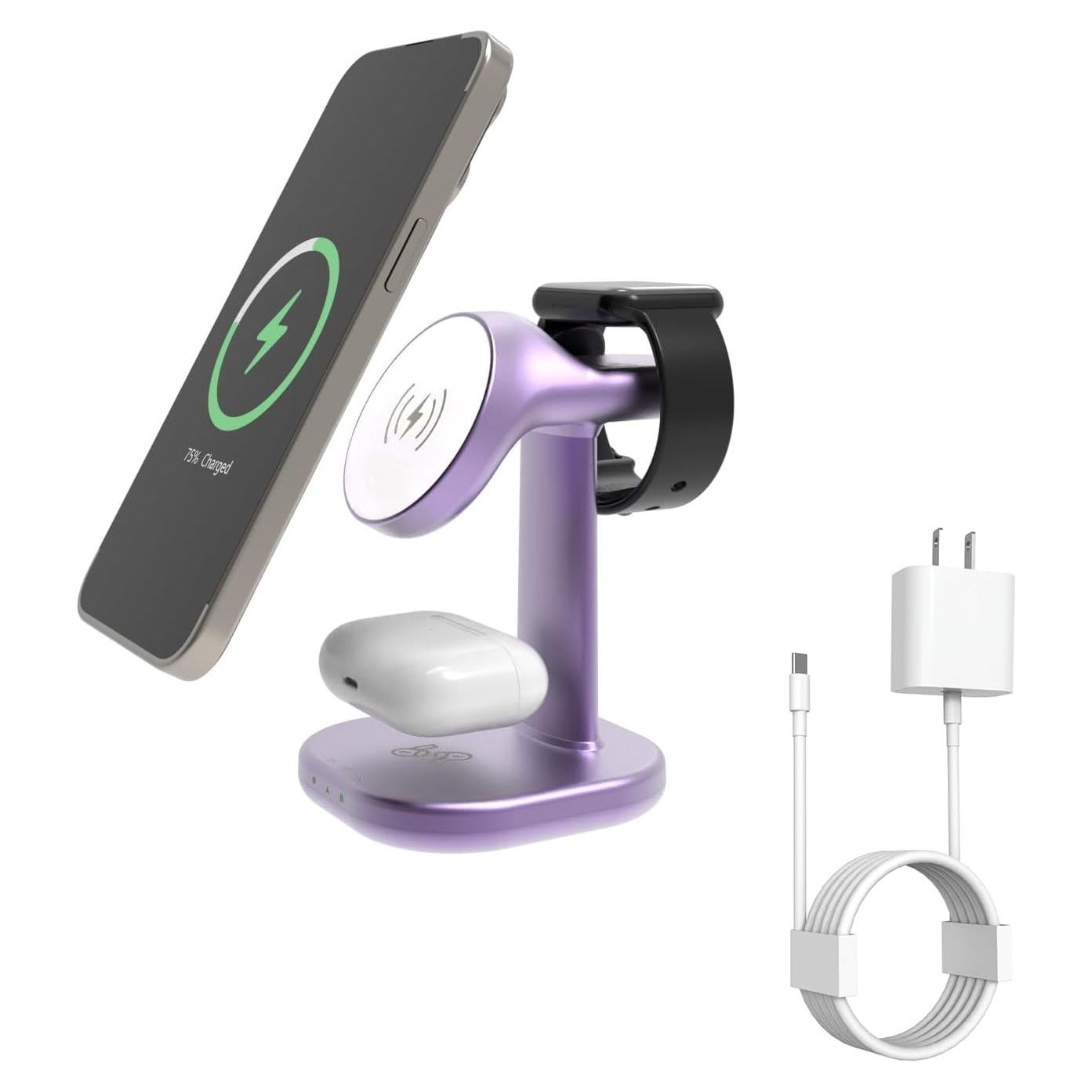 Cargador Inalámbrico 3 en 1 ViiQien para iPhone y Apple Watch