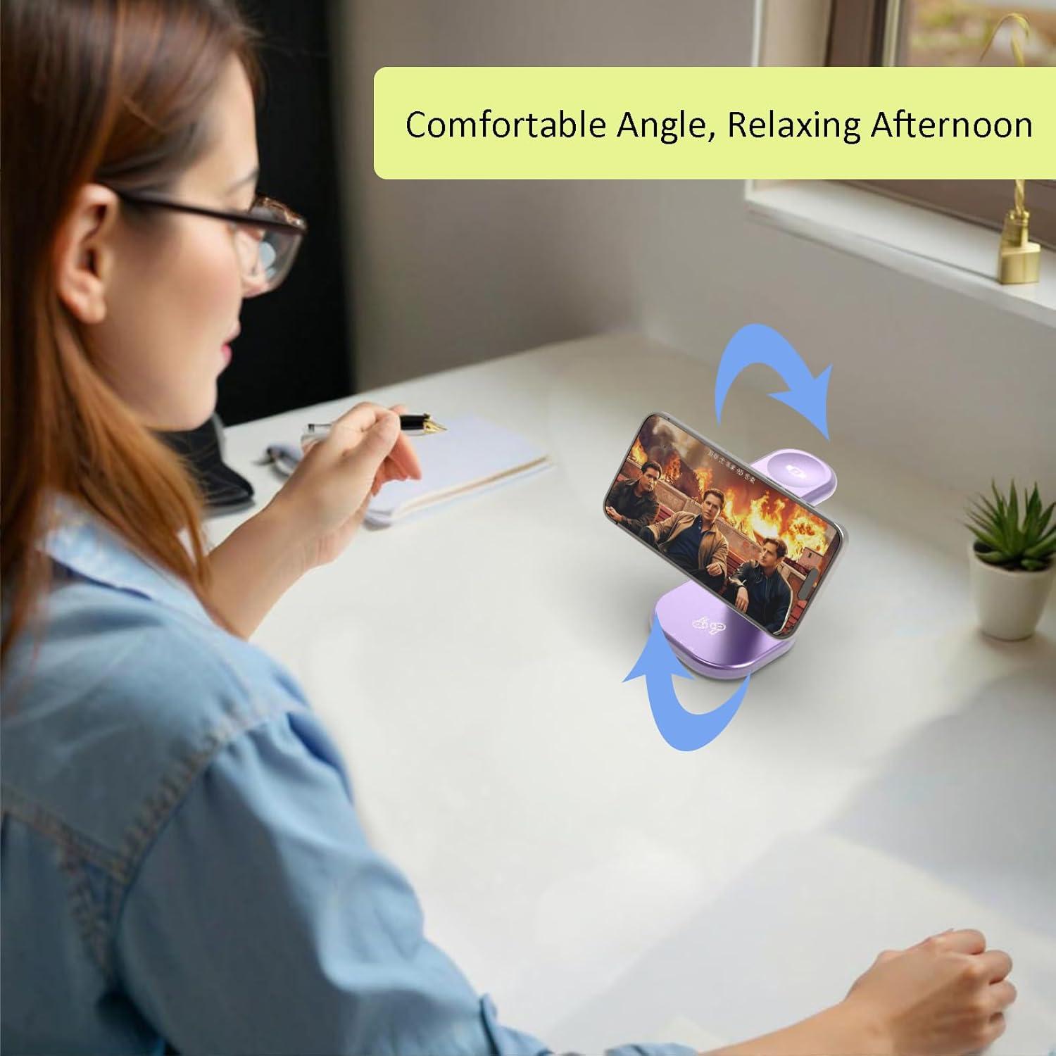 Cargador Inalámbrico 3 en 1 ViiQien para iPhone y Apple Watch