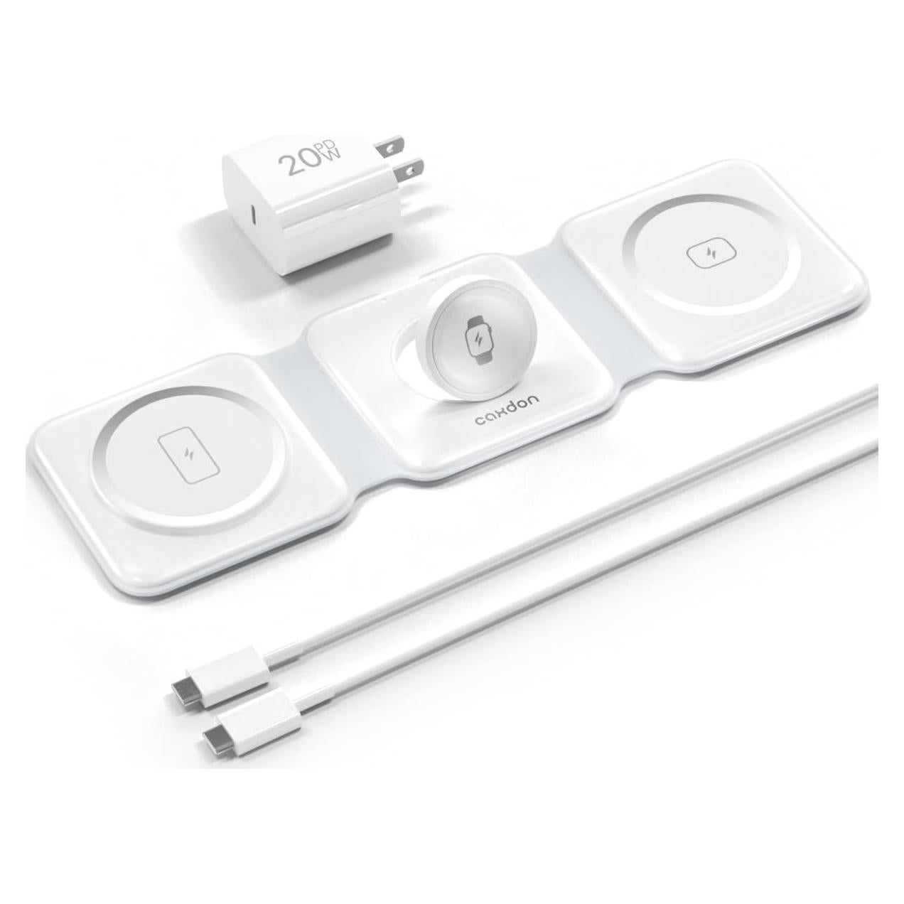 Cargador Inalámbrico 3 en 1 Caxdon M9 para iPhone, Apple Watch y AirPods