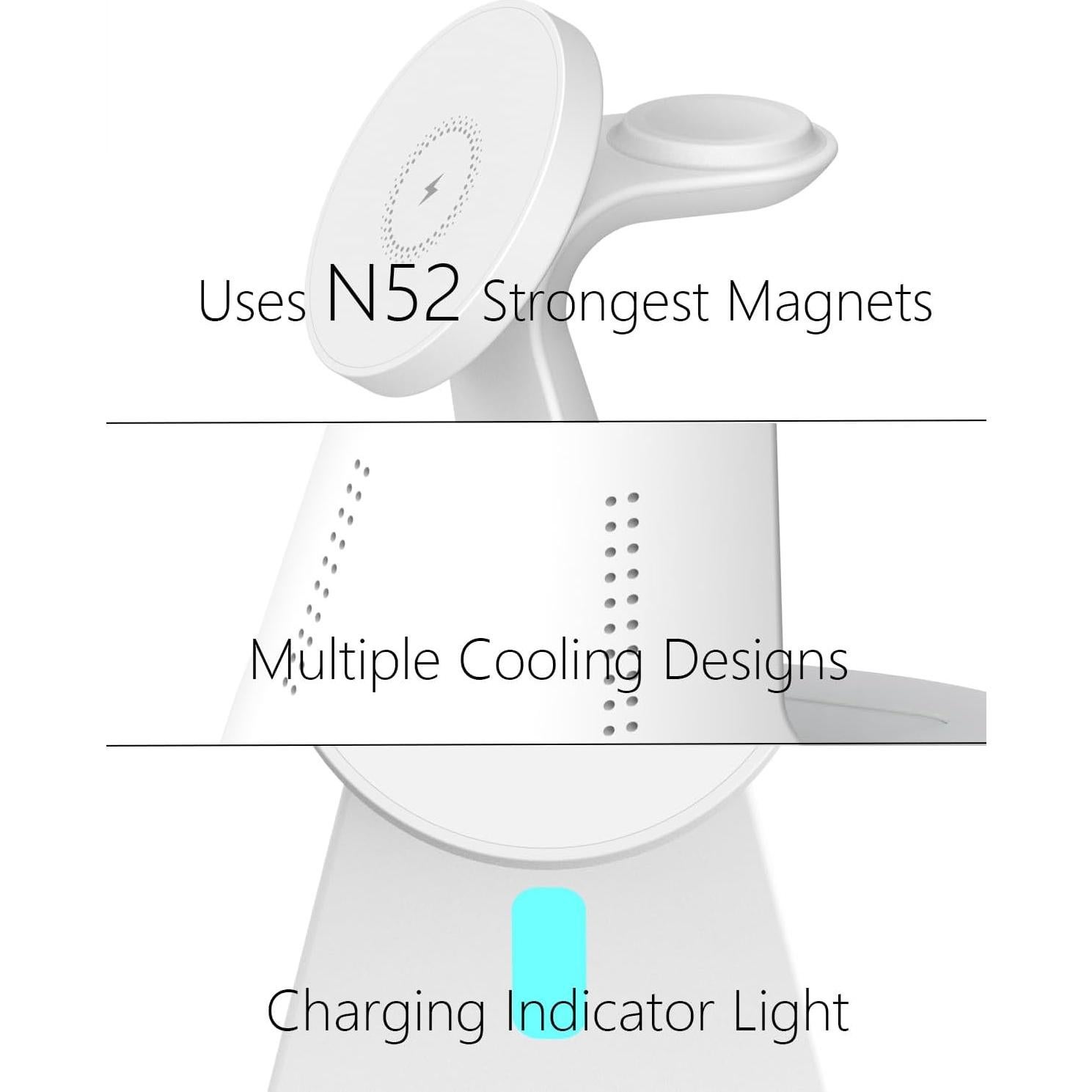 Cargador Inalámbrico 3 en 1 Utotrip para iPhone, Apple Watch y AirPods