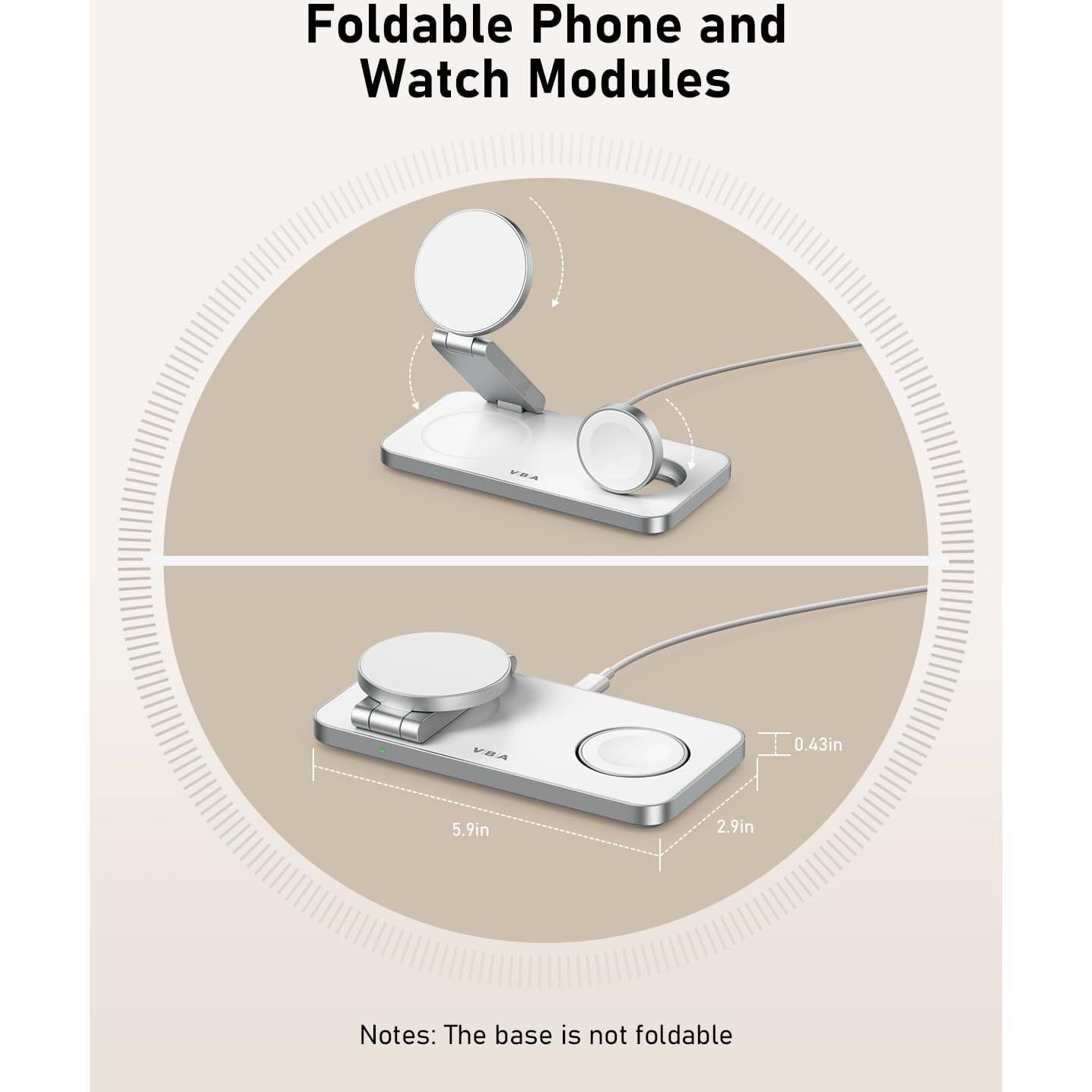 Estación de Carga Inalámbrica 3 en 1 VBA para Apple - Blanco