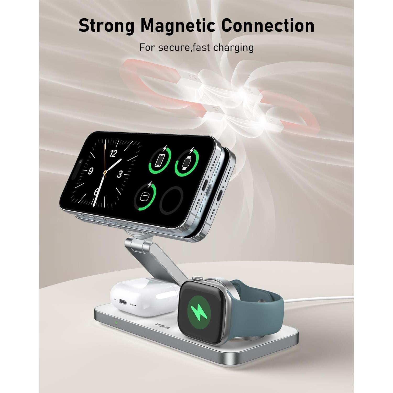 Estación de Carga Inalámbrica 3 en 1 VBA para Apple - Blanco