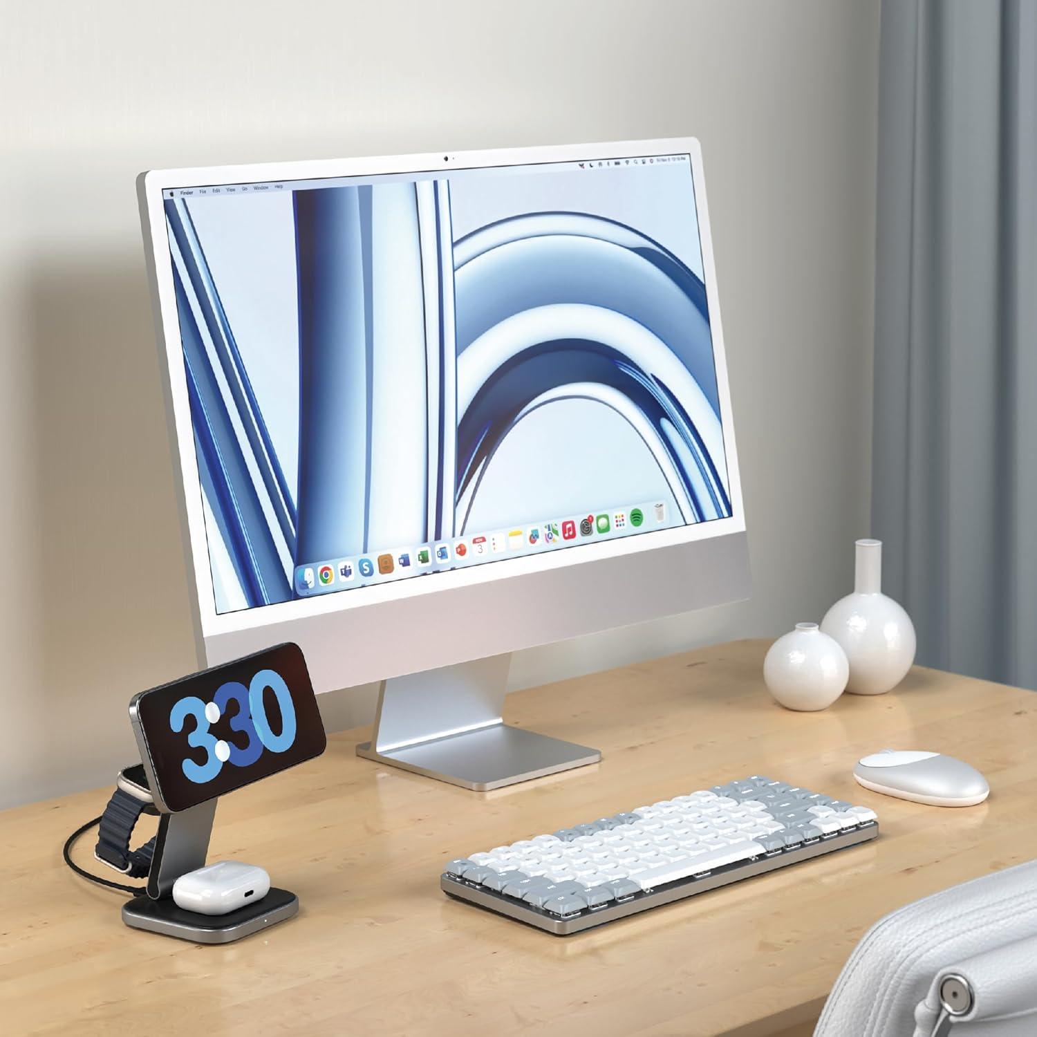 Estación de Carga Inalámbrica 3 en 1 Satechi 15W para Apple