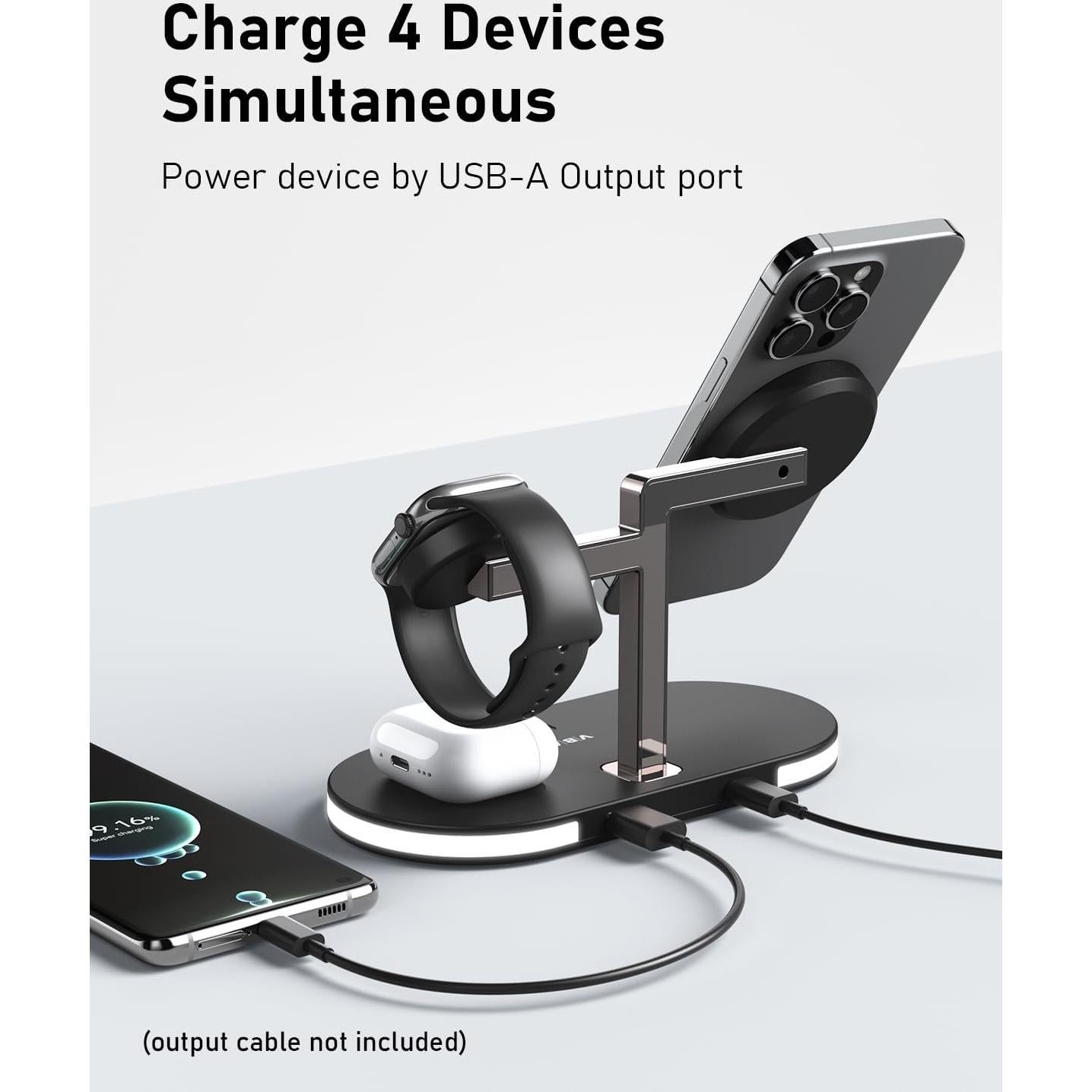 Estación de Carga Inalámbrica 4 en 1 VBA para Apple