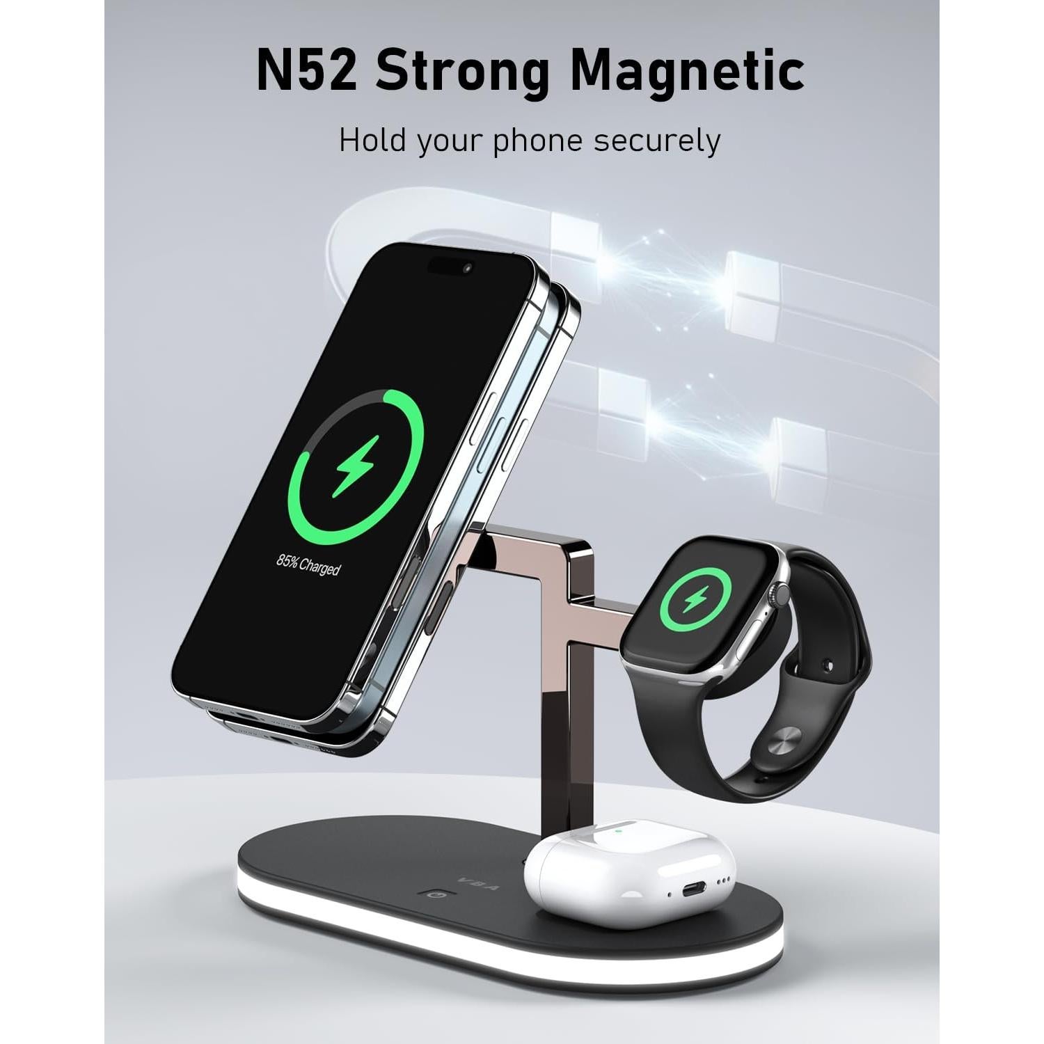 Estación de Carga Inalámbrica 4 en 1 VBA para Apple