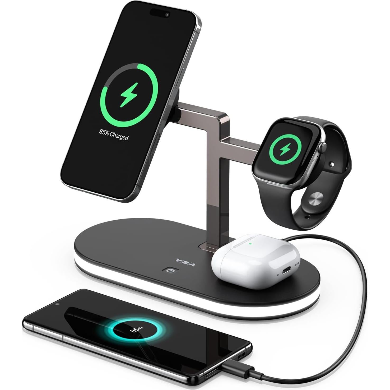 Estación de Carga Inalámbrica 4 en 1 VBA para Apple