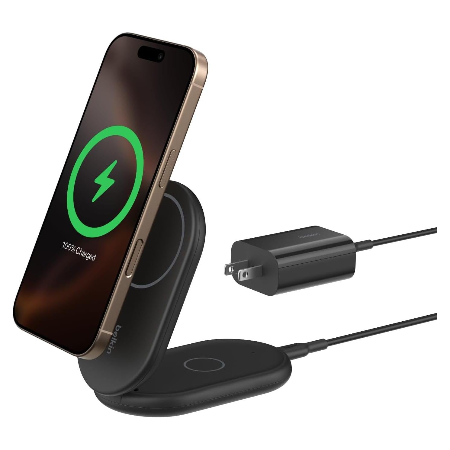 Cargador Inalámbrico Plegable Belkin 15W Qi2 MagSafe Negro