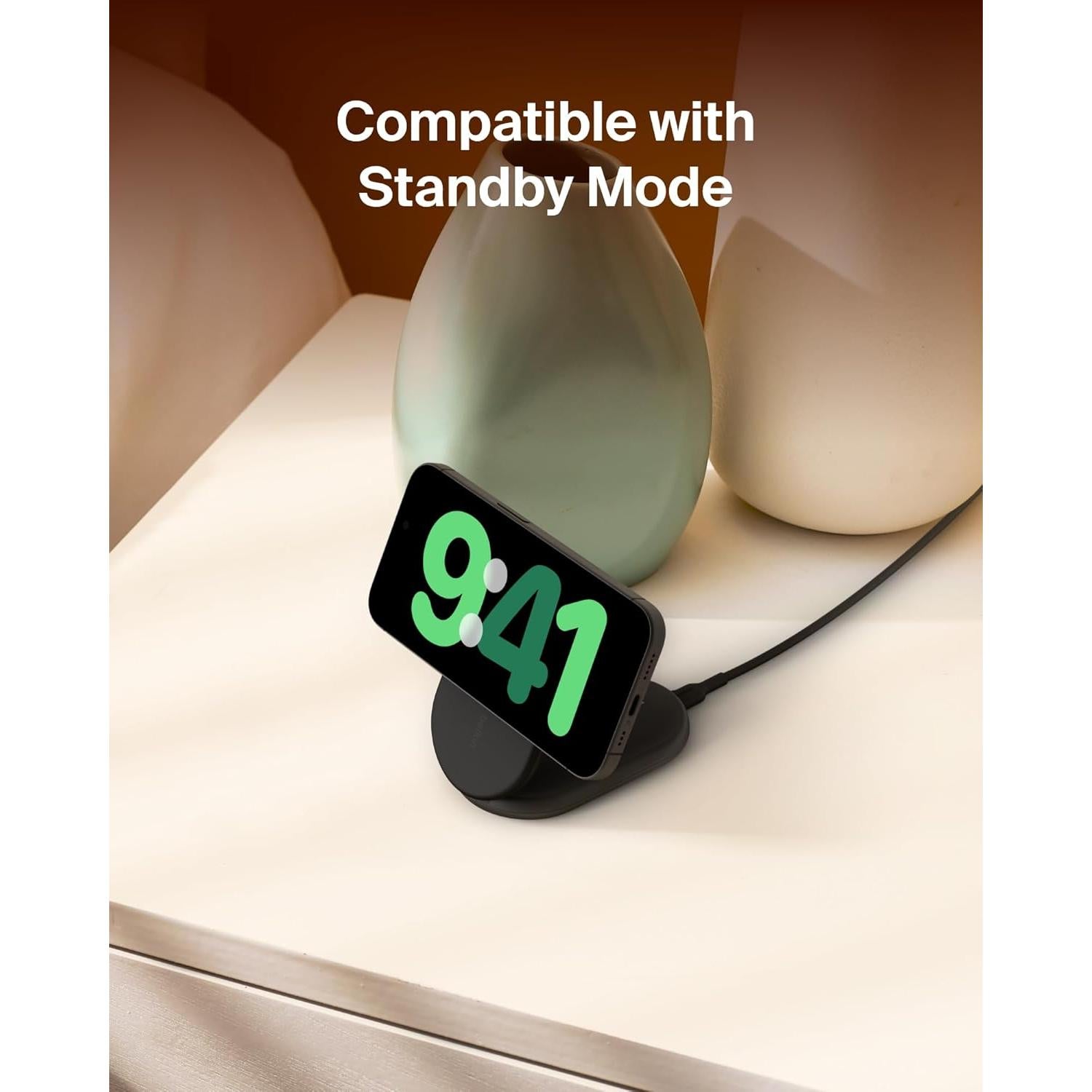 Cargador Inalámbrico Plegable Belkin 15W Qi2 MagSafe Negro