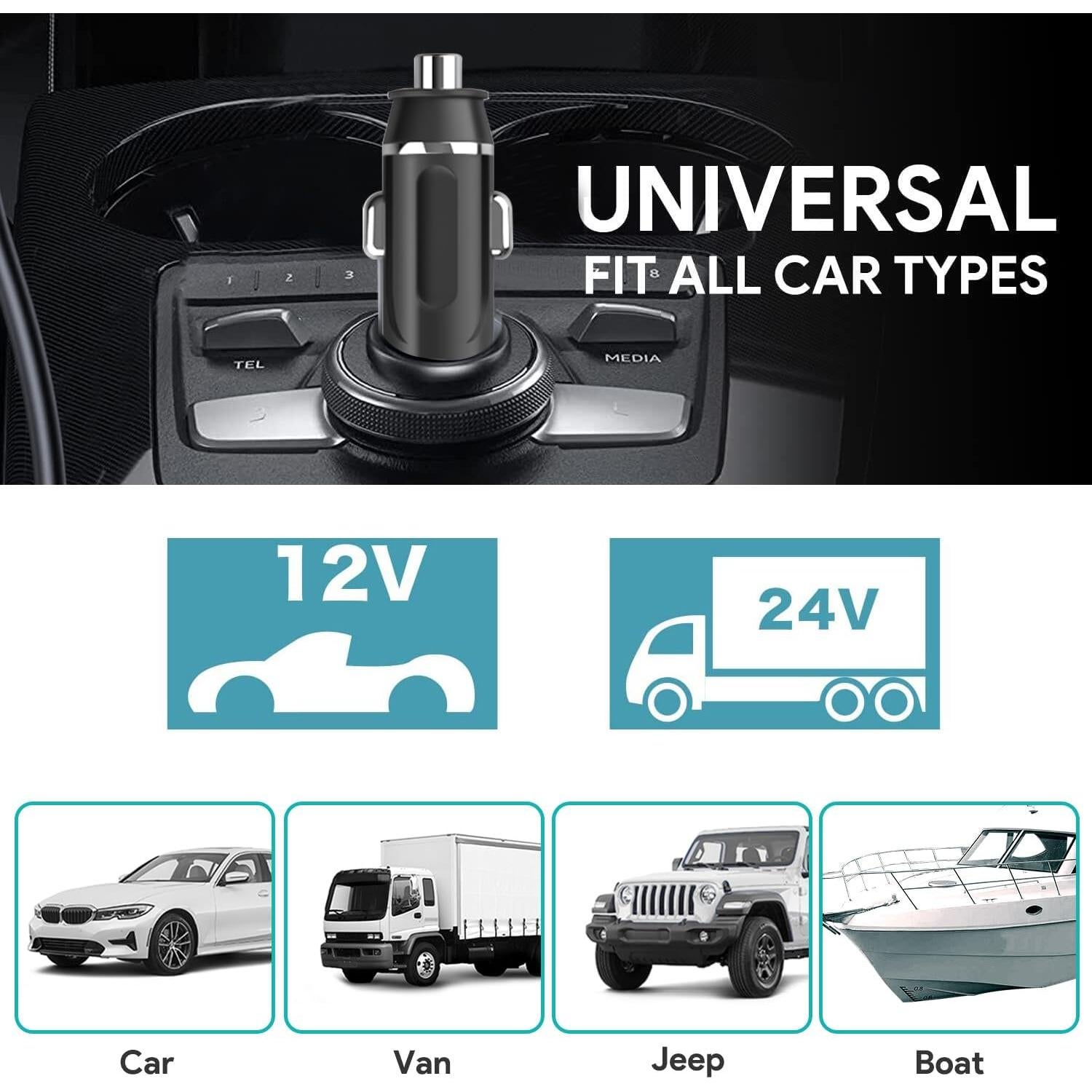 Cargador de Coche Taifu 100W USB-C para Portátil Anker Dell MSI