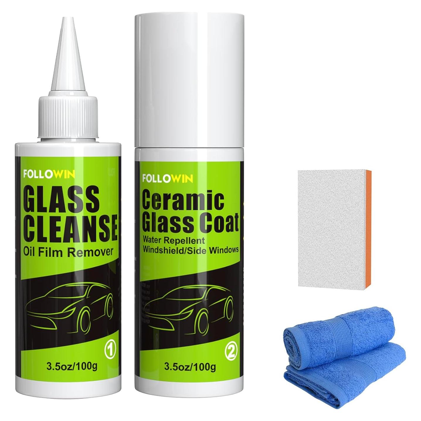 Kit de Cuidado de Cristales FOLLOWIN - Limpiador y Recubrimiento Cerámico