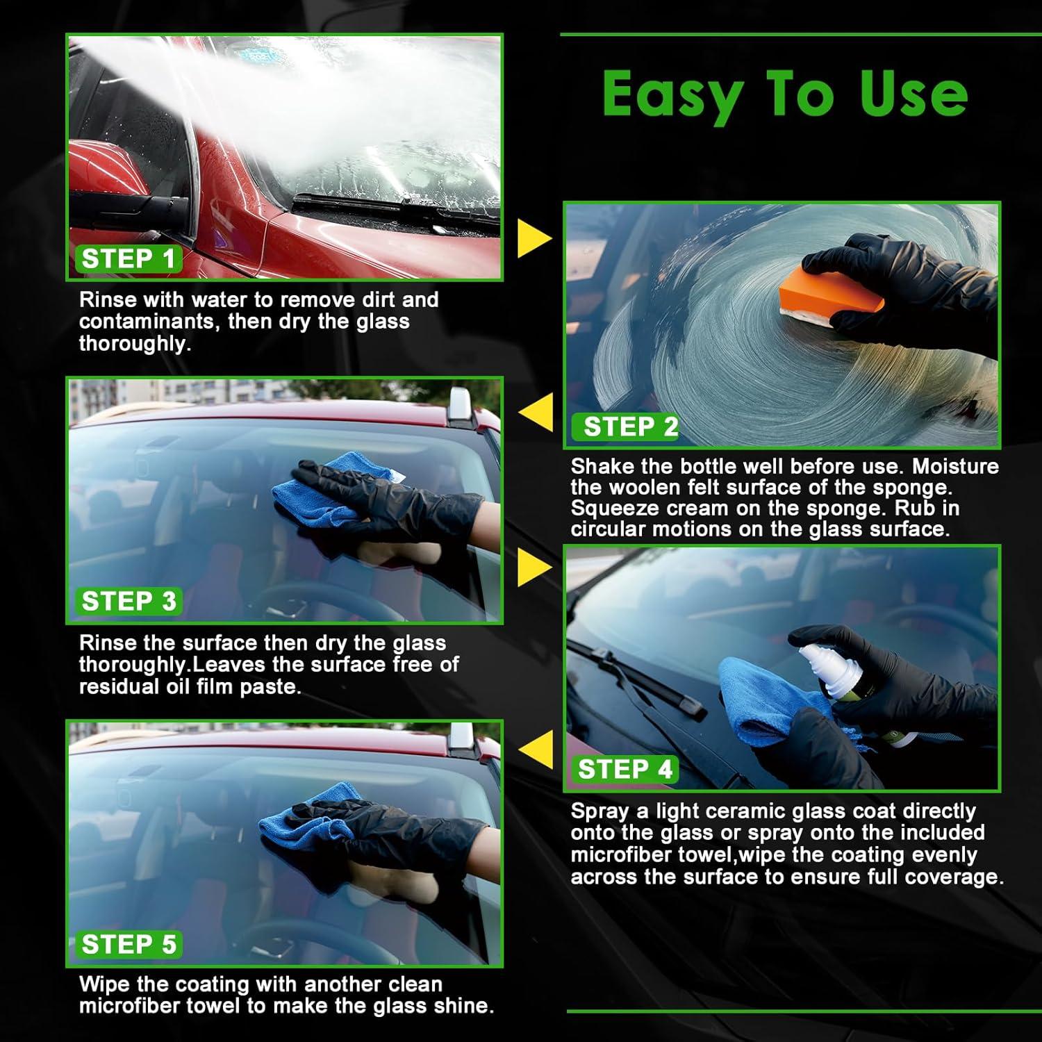 Kit de Cuidado de Cristales FOLLOWIN - Limpiador y Recubrimiento Cerámico