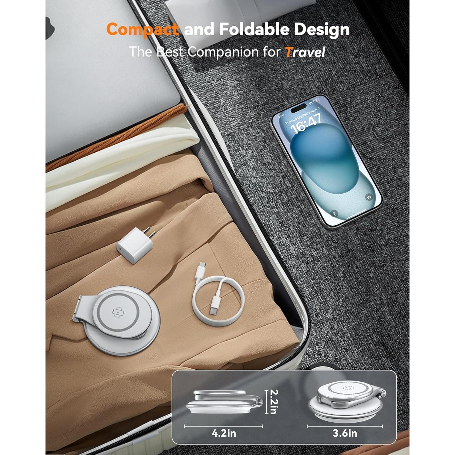 Cargador Inalámbrico 3 en 1 Iseyyox para iPhone, Apple Watch y AirPods