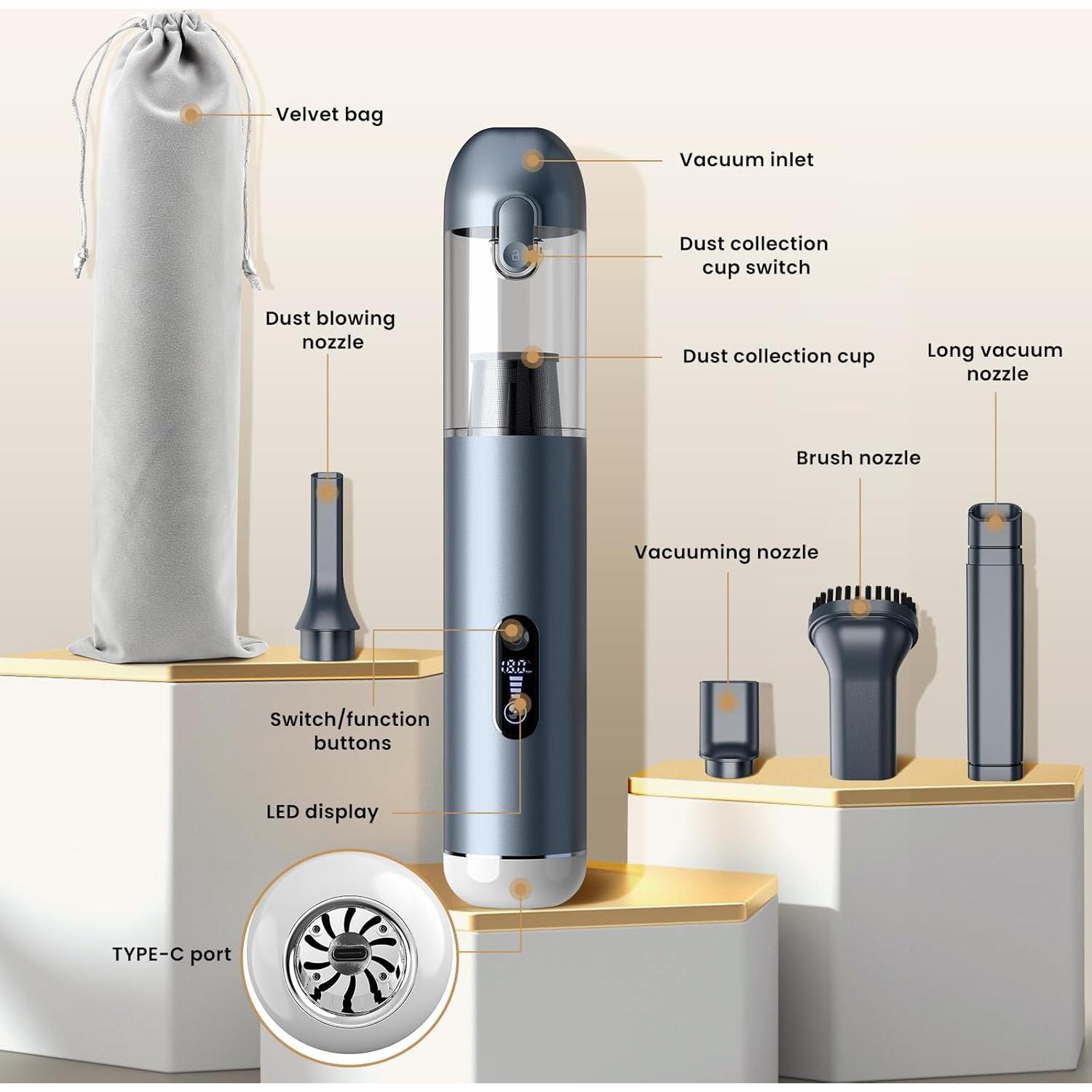 Aspiradora de Mano Inalámbrica Tkkich V11S 18000PA 2 en 1