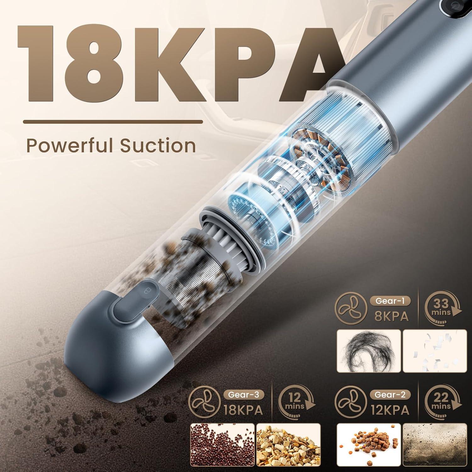 Aspiradora de Mano Inalámbrica Tkkich V11S 18000PA 2 en 1