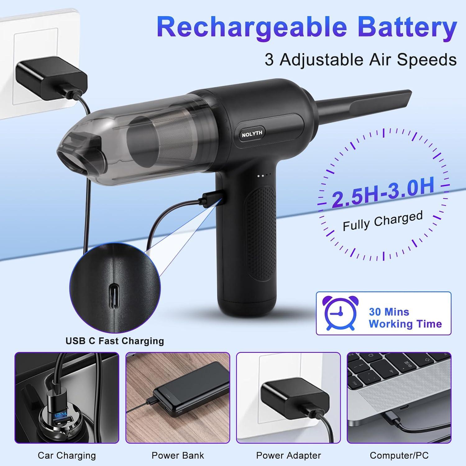 Aspiradora de Mano NOLYTH 2-en-1 Inalámbrica 14000PA