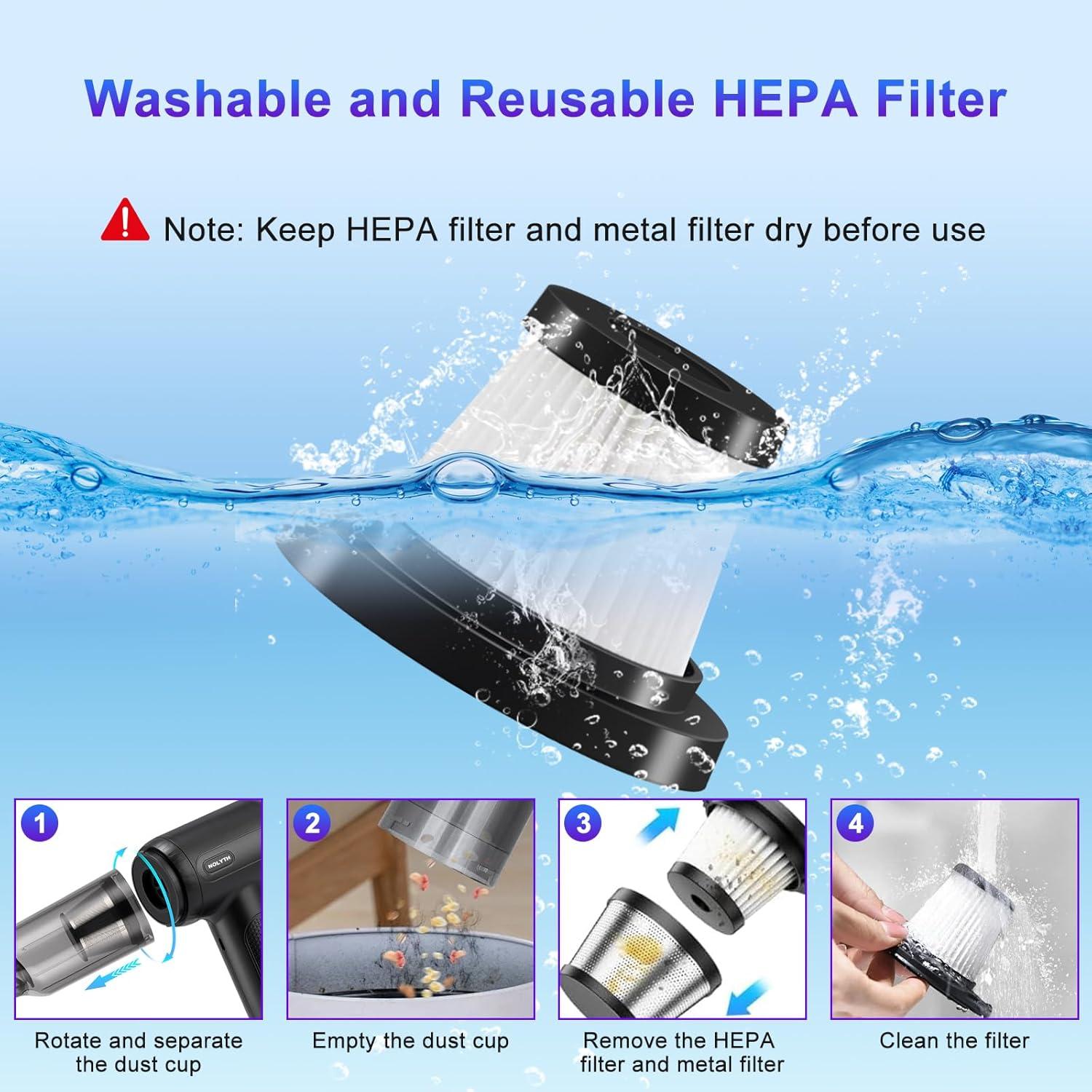 Aspiradora de Mano NOLYTH 2-en-1 Inalámbrica 14000PA